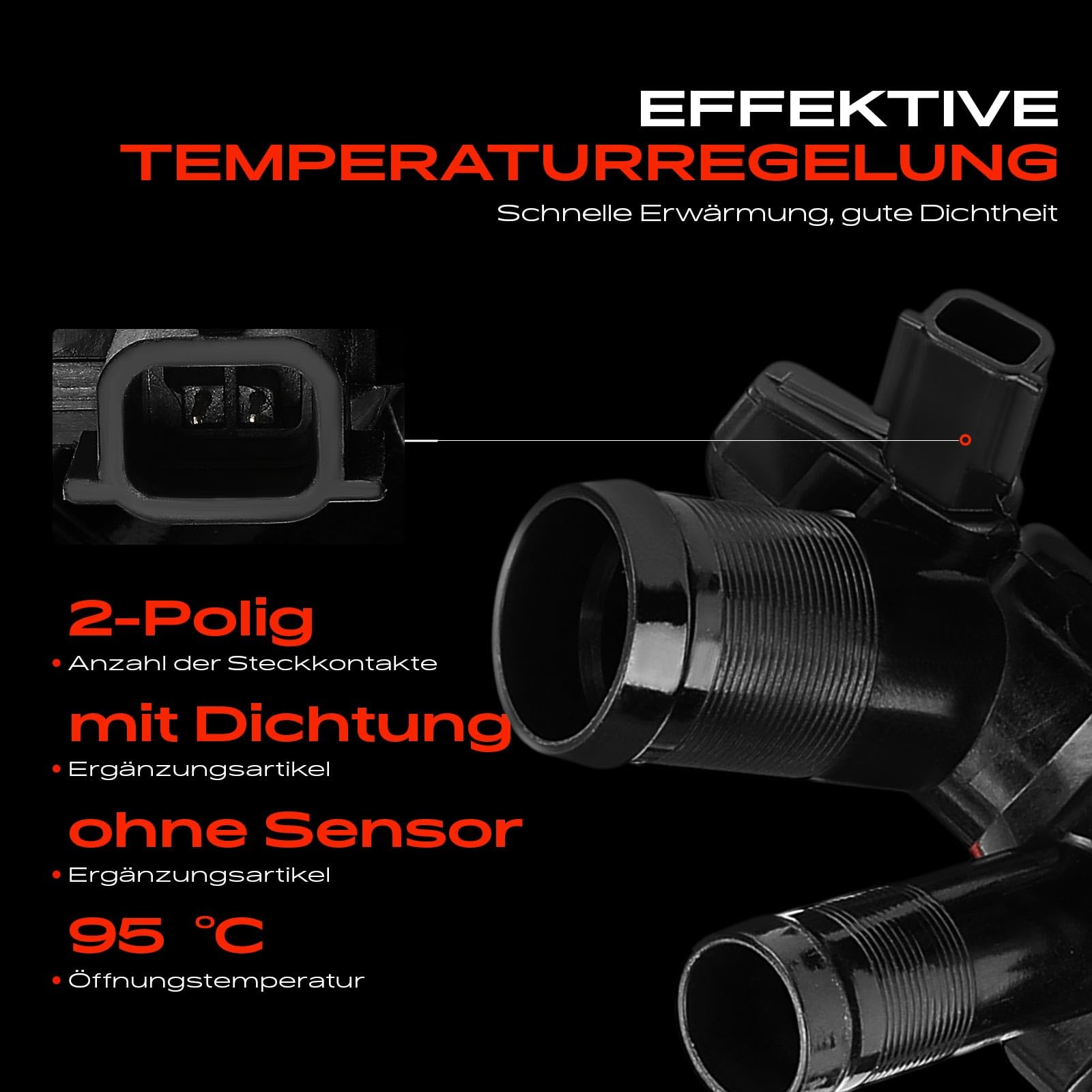 Frankberg Thermostat Kühlmittel 95°C 110612563R | Kompatibel mit Thalia III L8, Clio IV BH, Clio IV Kasten/Hatchback BH, C.a.p.t.u.r I H5 J5, Clio IV Grandtour KH