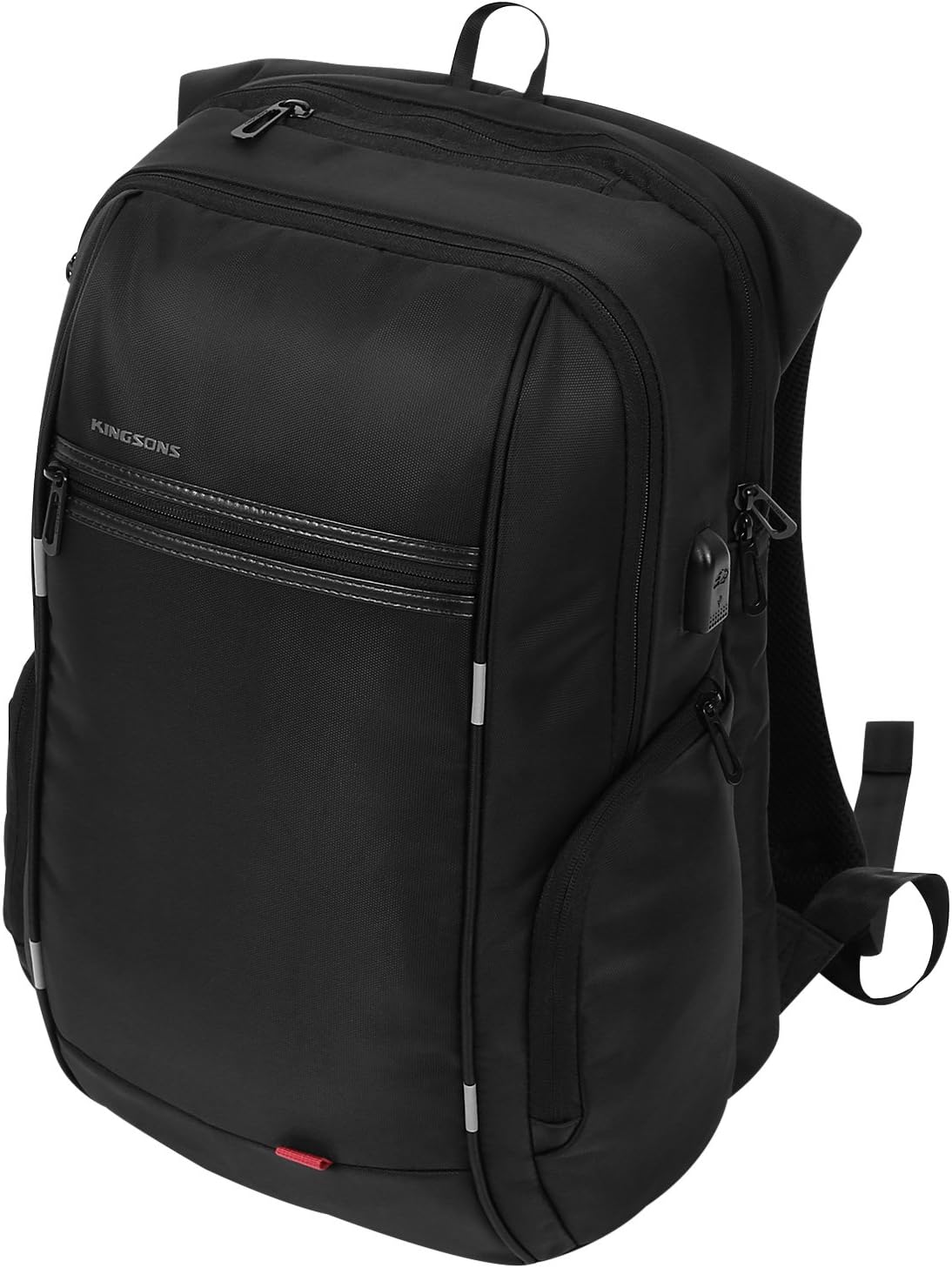 Viagdo Laptop Backpack Updated Version Waterproof Lightweight Laptopback with Extra USB Charging Port Computer Bag Rucksack for Up to 15.6 inch Notebook-Black