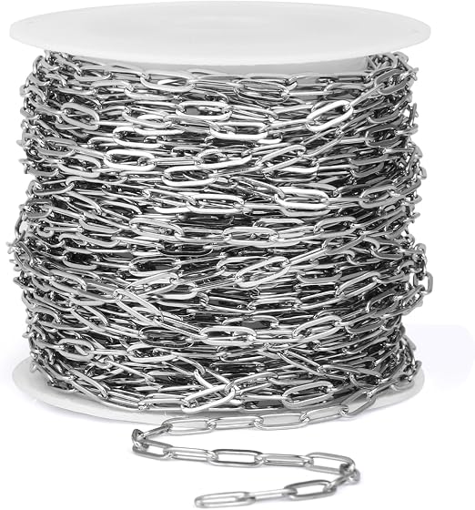 Amazon.com: [33 Ft] Stainless Steel Paperclip Chains Roll, 2.5mm Width ...