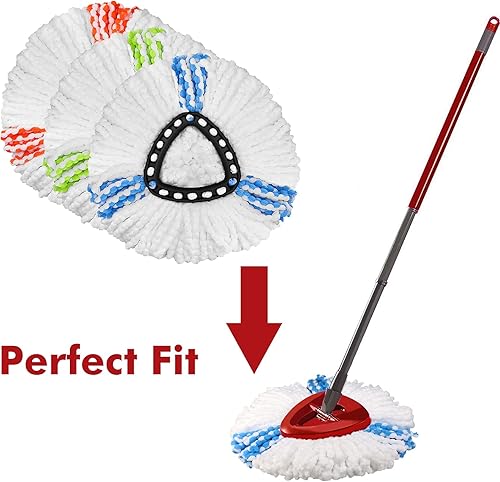 Miniatura 2 de Paquete de 3 cabezales de repuesto para trapeador compatibles con trapeador giratorio, repuestos de mopa giratoria de microfibra, reemplazo de