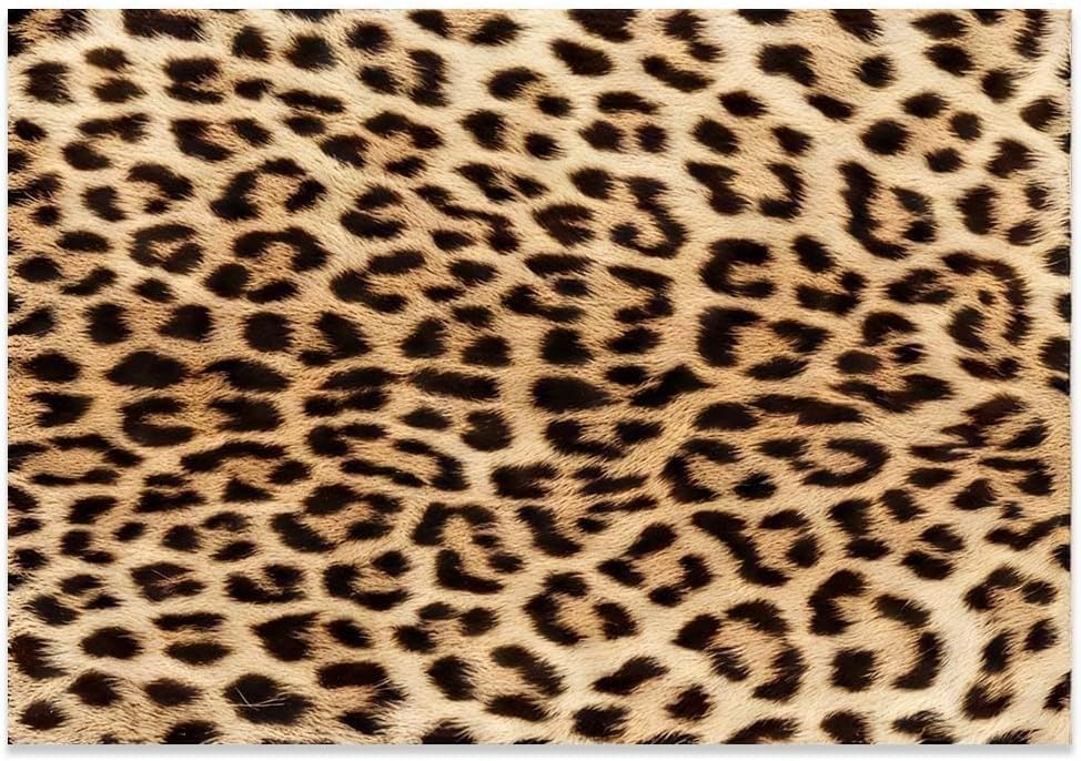 bzjqh Leopard Print Rug, Soft Animal Throw Mat for Bedroom Living Room Decor, Non-Slip Floor Carpet for Home Office 40x60cm (light brown)