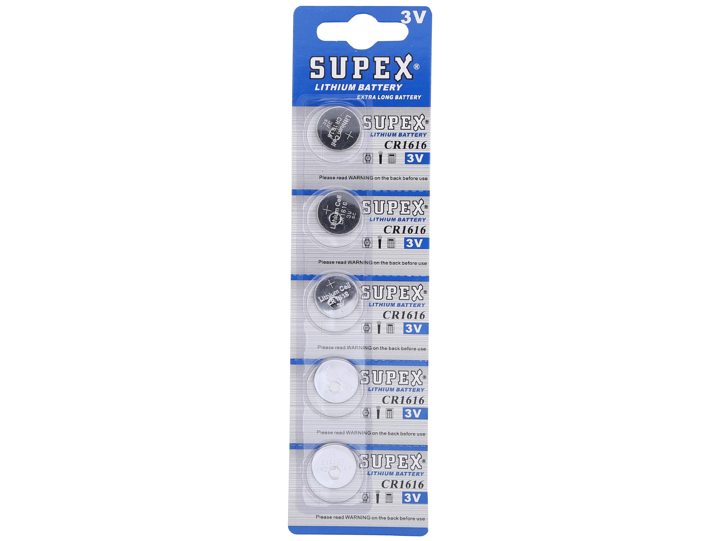 SUPEX CR1616 3V batteria a bottone al litio 5 schede