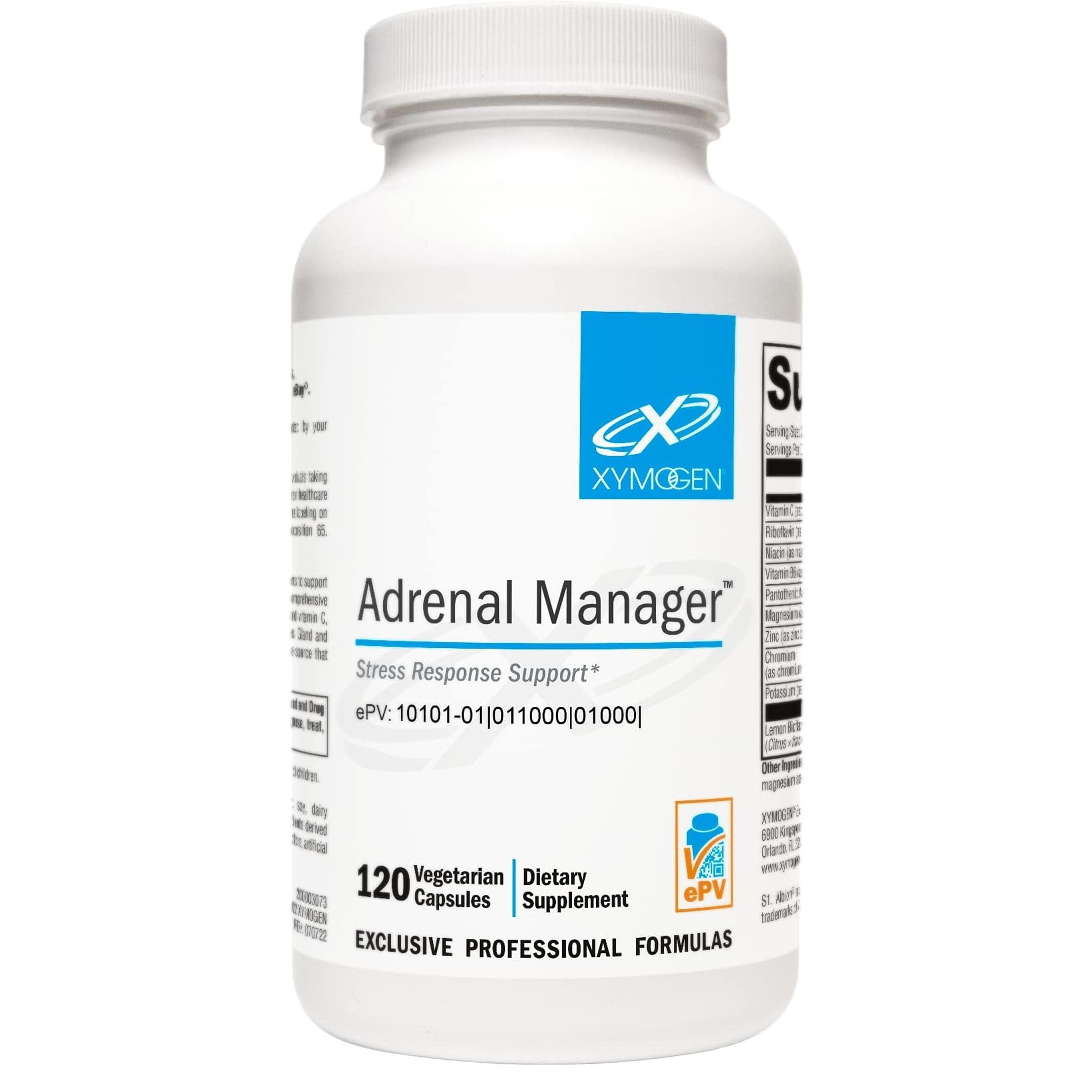 XYMOGEN Adrenal Manager, 120 Capsules