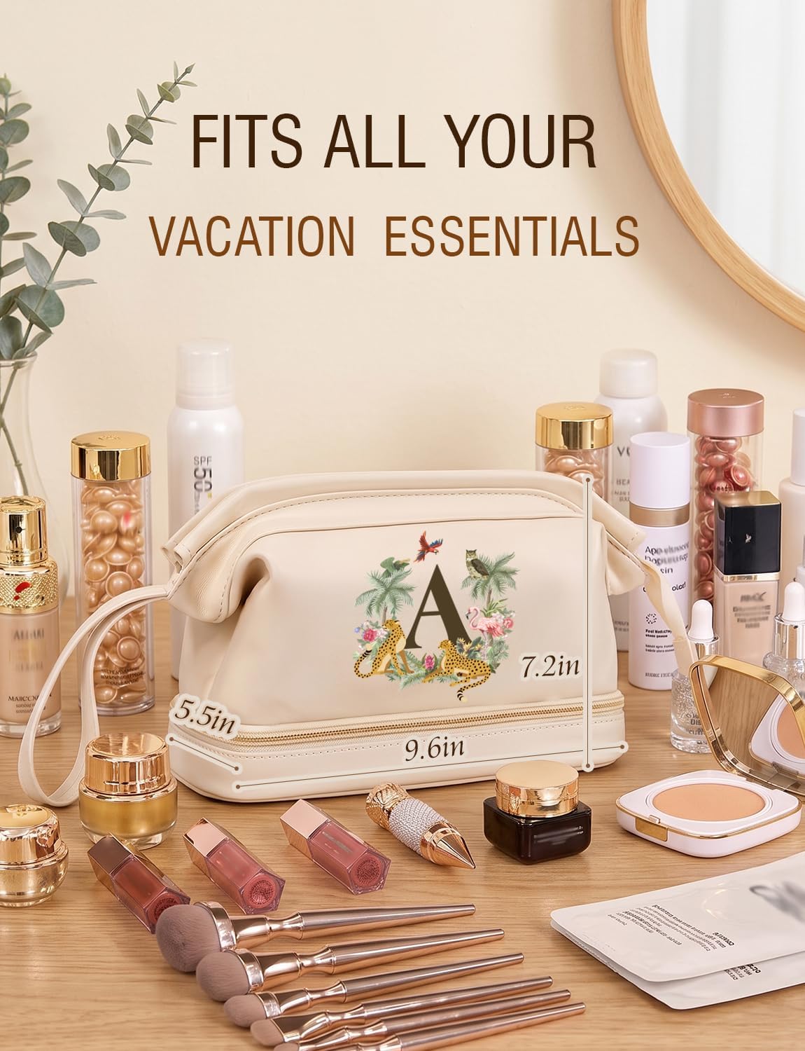COSHAYSOO Bolsa de maquillaje personalizada para dama de honor para mujer