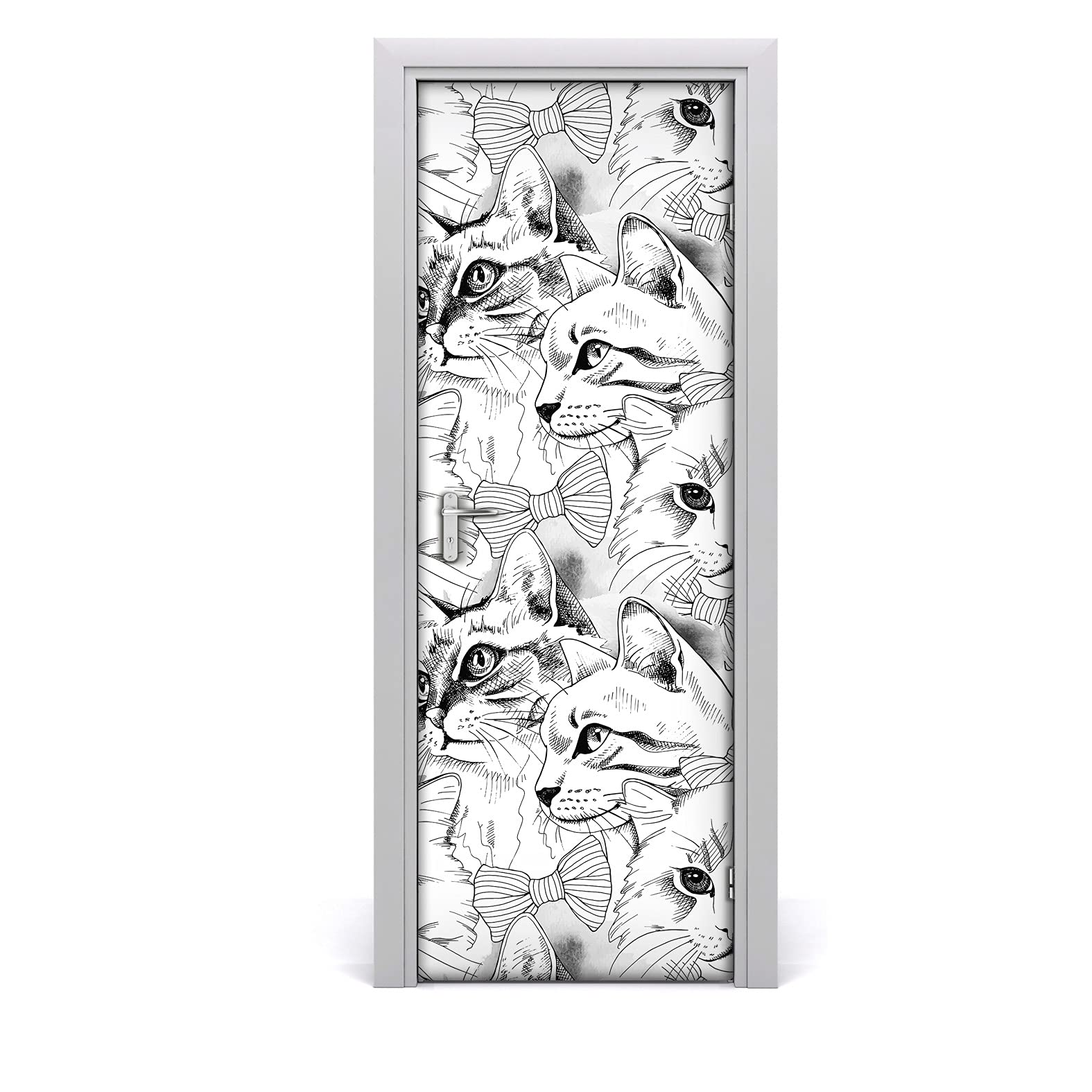 Papier peint sur la porte chats pour chambre et salon 85x200