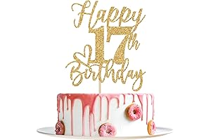Happy 17th Birthday Cake Topper: Celebrate a Milestone with Cheers & Glitter