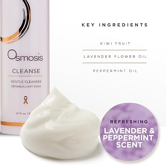 Osmosis Facial Cleanser and Serum Kit, CLEANSE (1.69oz) Gentle Face Wash with Coconut Oil, RESCUE (1oz) Epidermal Repair Facial Serum Calms Skin