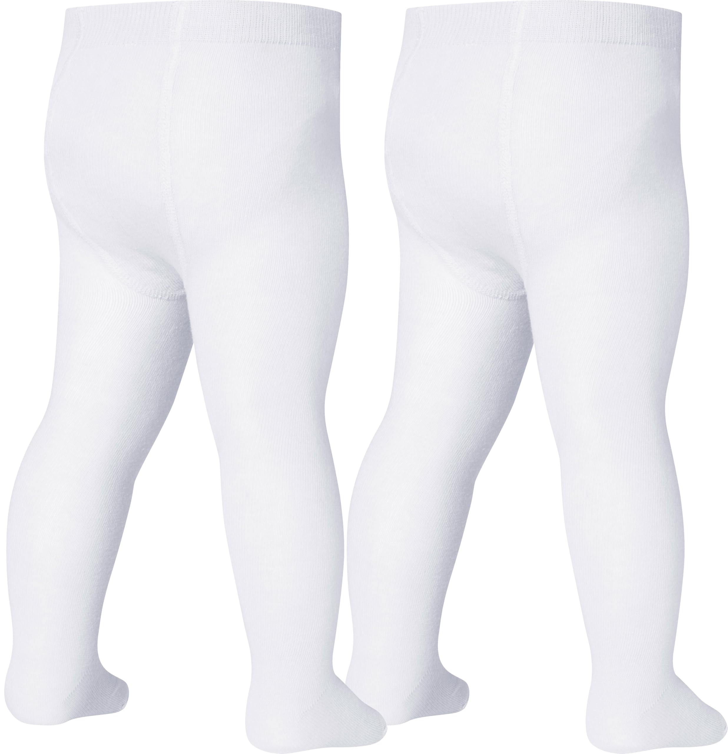 Playshoes Rajstopy dziecięce unisex, Białe podwójne opakowanie, 98-104
