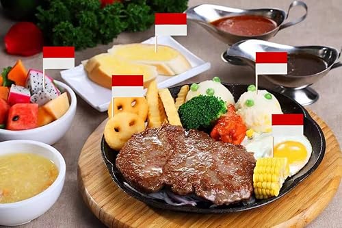 Miniatura 6 de stidsds 100 banderas de Indonesia con palillos de dientes de Indonesia, mini adornos para cupcakes de Indonesia, banderas para fiesta, cóctel,