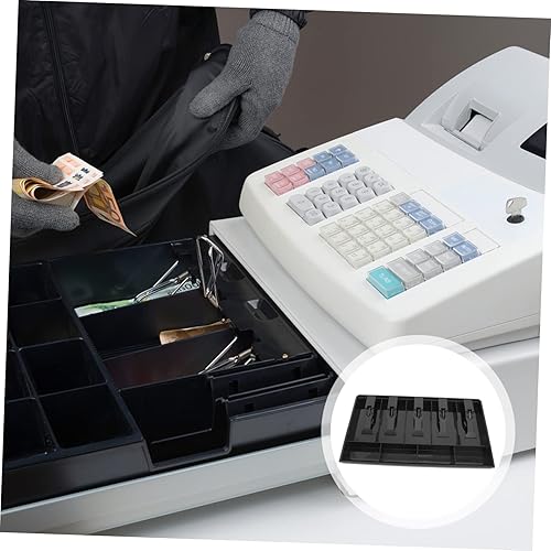Miniatura 4 de Cajas de cajero Ficial Bandeja de inserción de cajón de efectivo Bandeja de 5 rejillas Bill Box Bandeja de monedas Organizador de efectivo para