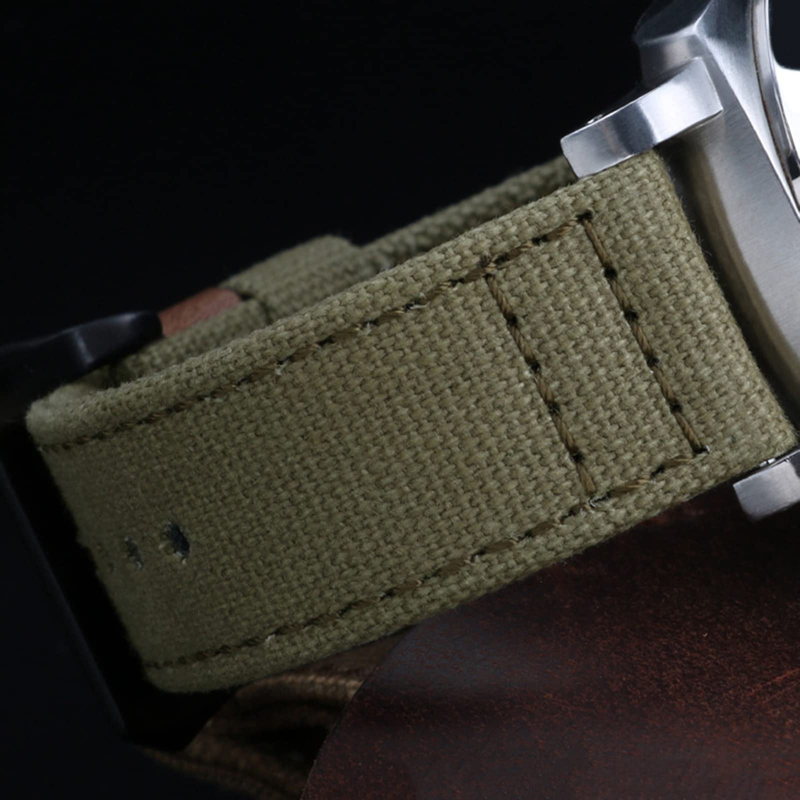 Accessori per orologi da uomo con cinturino di ricambio per orologio da polso in tela ispessita a doppia faccia da 24mm
