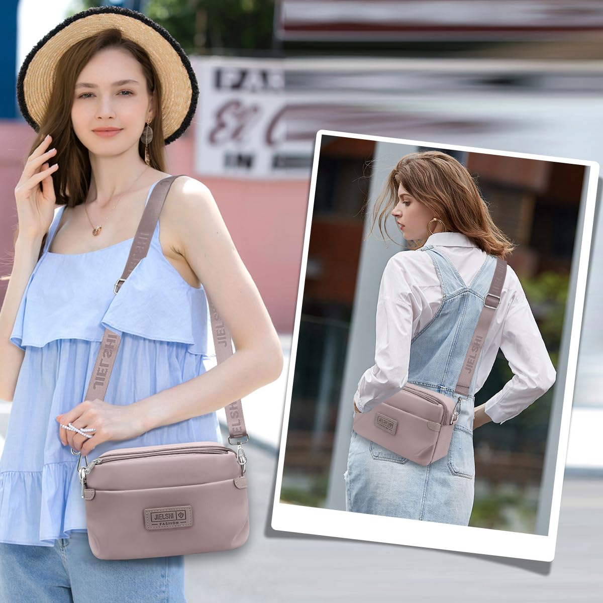 REETEE Sac Bandoulière Femme Impermeable Nylon Sacoche Femme Bandoulière Petit Sac a Main Femmes Bandoulieres avec Large Bandoulieres Amovible et Réglable