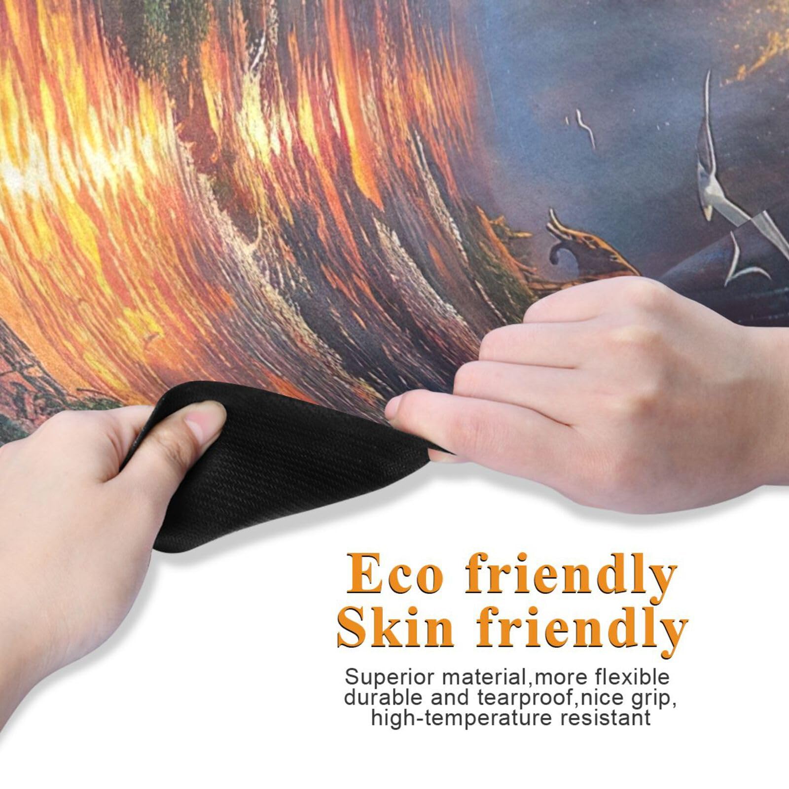 Jihqo Fairy Waterfall Landscape Yoga Mat Non-slip Exercise Mat for Hot Yoga Workout, Pilates and Fitness 70.8