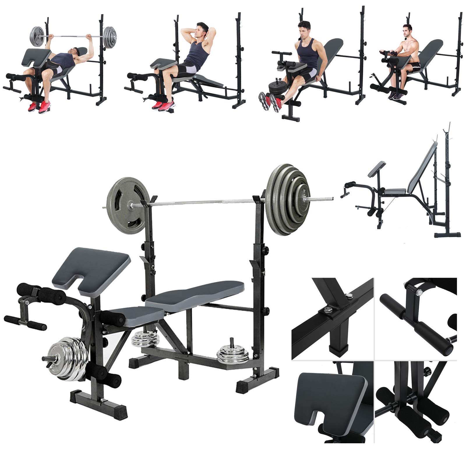 Olympic Workout Bench Dumbbell Weightlifting Bed bar dips Adjustable Proffesional Strength Training 
