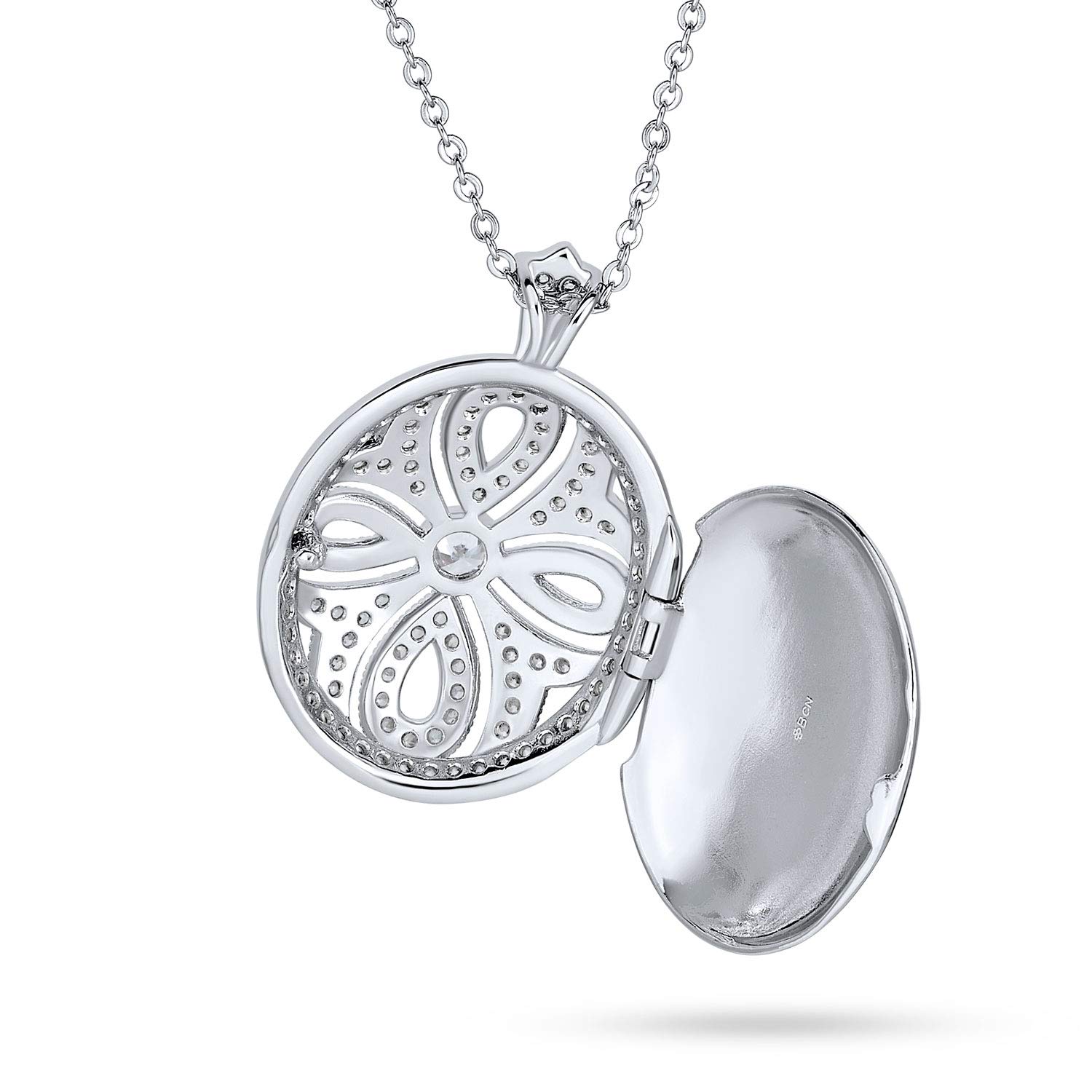 Bling Jewelry Personnalisez Votre Souvenir De L'Époque Victorienne Collier Pour Femmes En Argent Plaqué Avec Pendentif En Forme De Croix Ovale À L'Infini Pour Diffuseur D'Huile Essentielle.