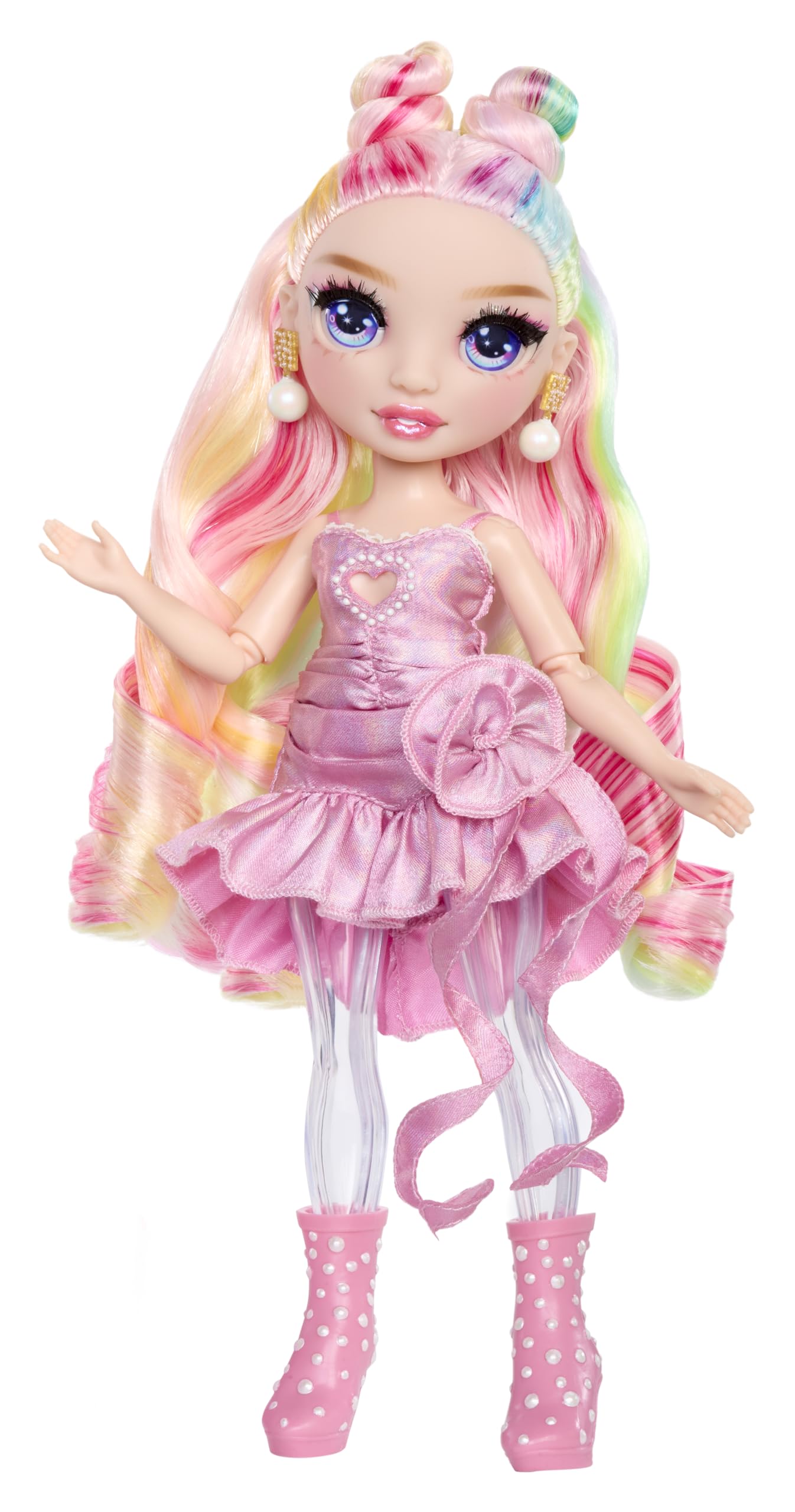 RAINBOW HIGH Rainbow Shimmers avec Slime - Bella, Rose - Poupée Mannequin de 28 cm, avec Un Kit de Slime et Un Lama de Compagnie, Convient aux Enfants de 4 Ans et Plus