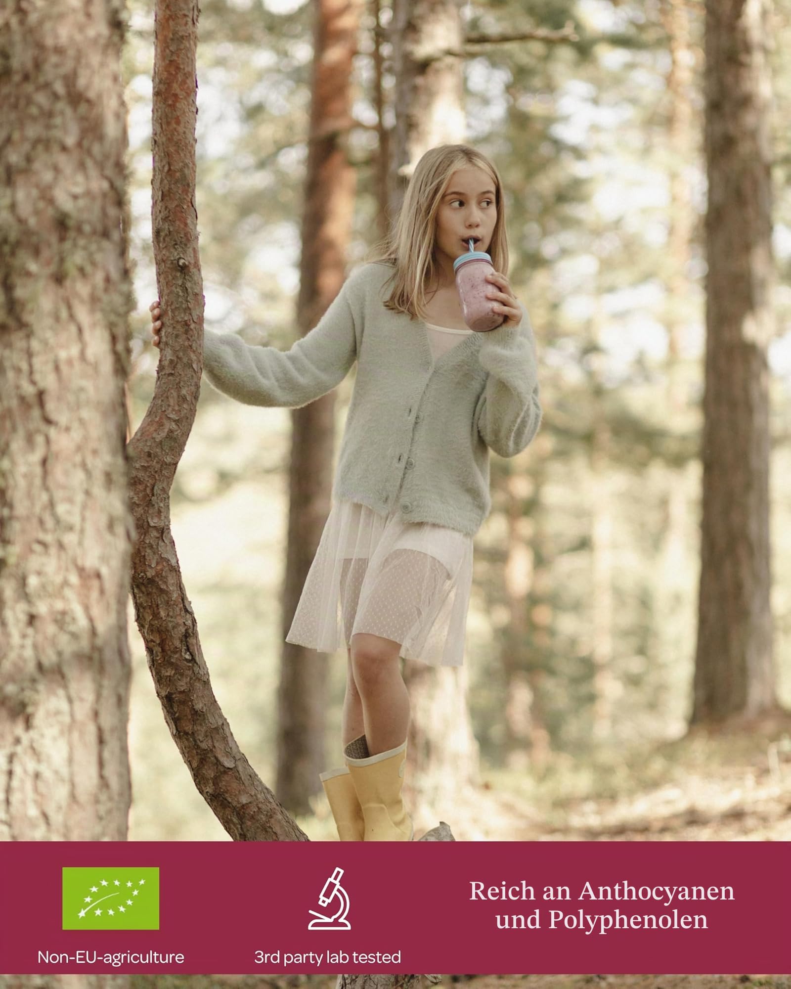 LOOV Bio Wildcranberry-Saft, 100% Direktsaft aus frischen Bio-Cranberries, Muttersaft, ohne Zuckerzusatz, ohne Wasserzusatz, wild gewachsen, in Glasflaschen, 6x500 ml