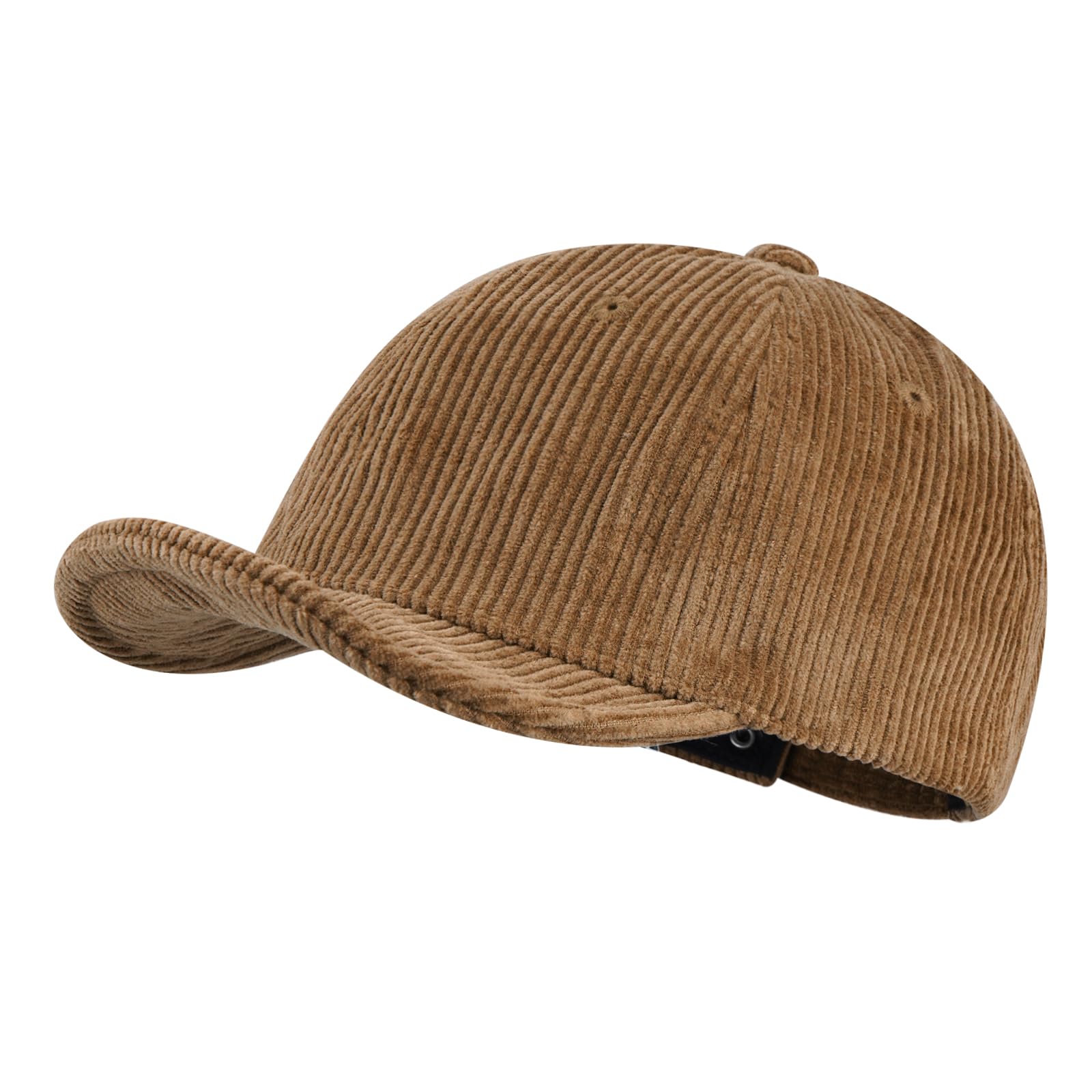 Croogo Short Brim Baseball Cap Corduroy Soft Trucker Hat Flat Snapback Hats Winter Dad Cap Flip Up Short