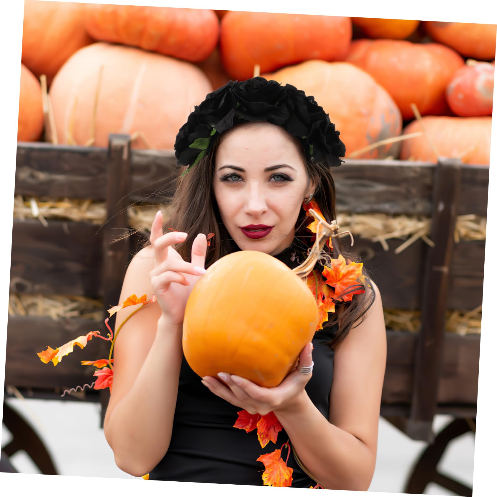 LIFKOME 4 Pz velo di Halloween velo decorativo di fiori gotici di fiori da sposa veli funlicht divertente per il trucco del festival per il trucco di Halloween Black