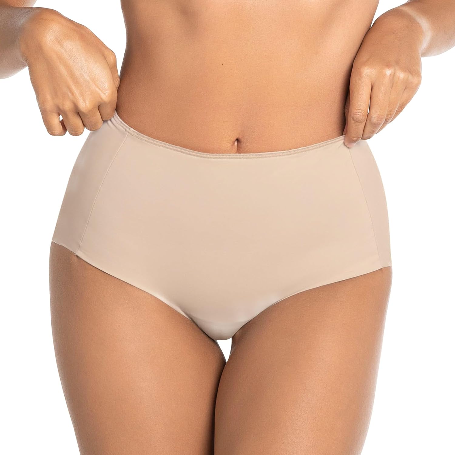 Allover High Waisted Underwear for Women - No Show Moderate Tummy Control Underwear