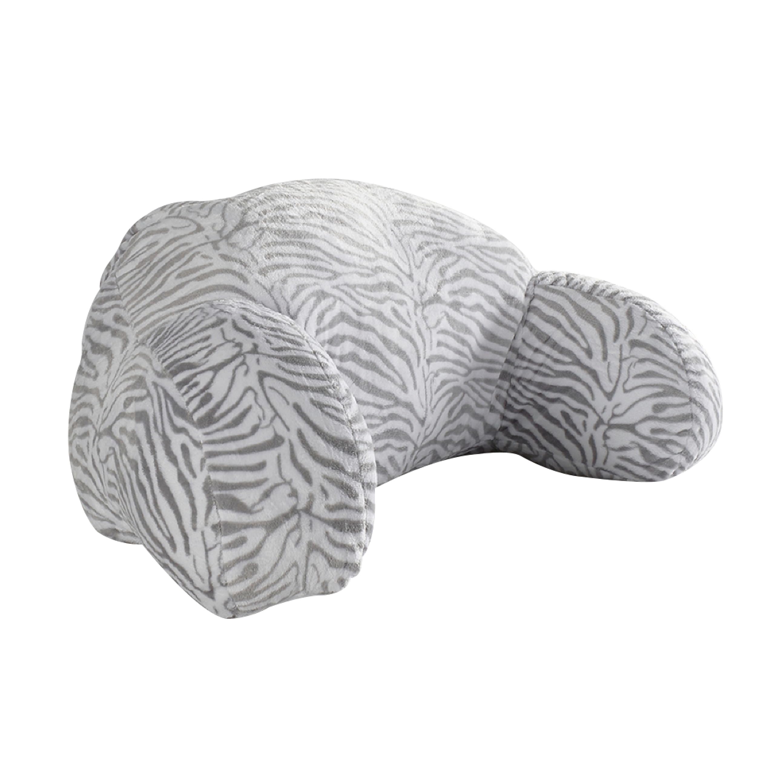 Downland Huggleland Zebra Cuddle Cushion - Soft Teddy Fleece Reading Pillow with Arms, Back Support Cushion for Bed, Sofa, Gaming & TV, Cosy & Lightweight Zebra Print Backrest Pillow โ image 1