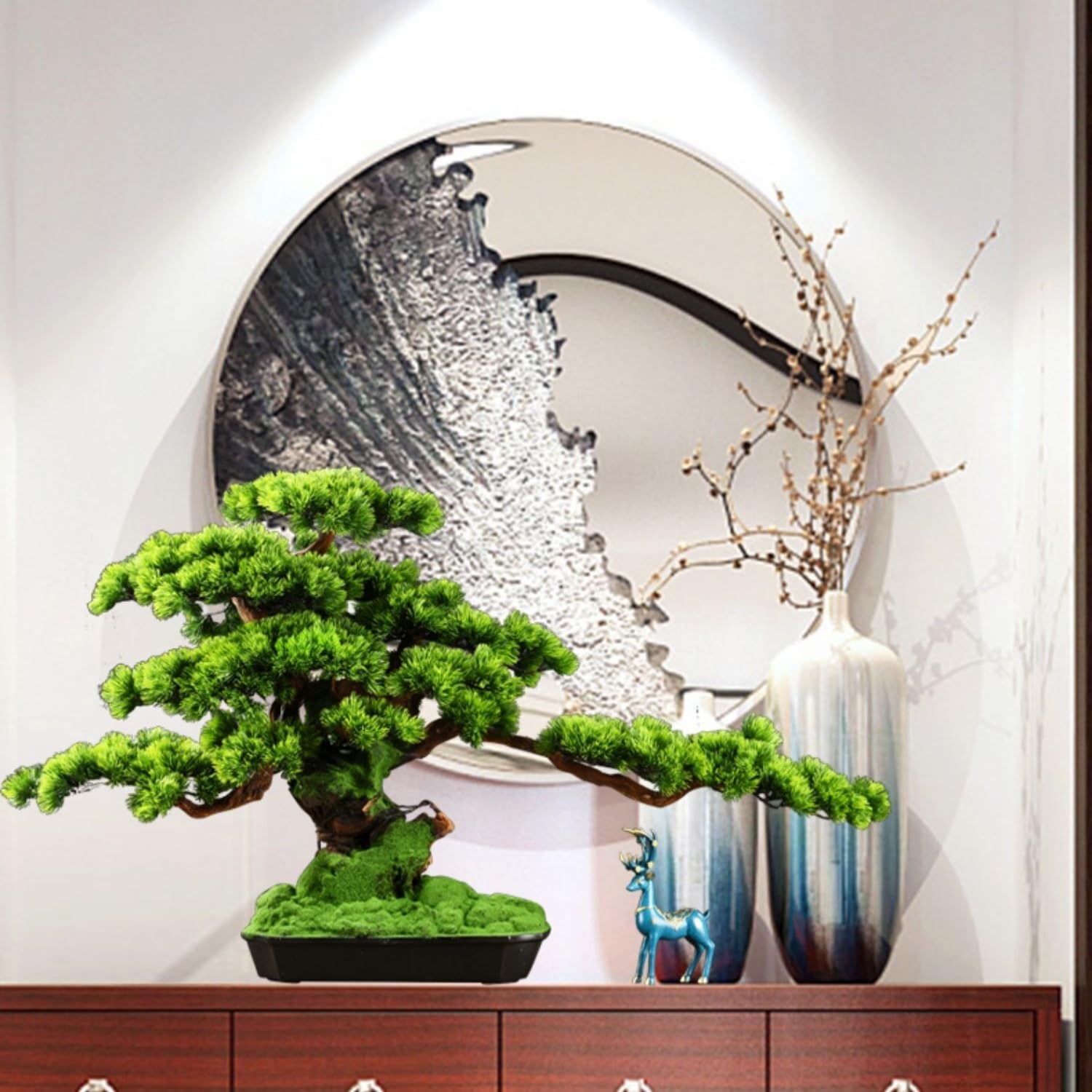 Sztuczne drzewko bonsai z doniczkami sztuczne rośliny dekoracyjne ozdoby do salonu przy wejściu do hotelu