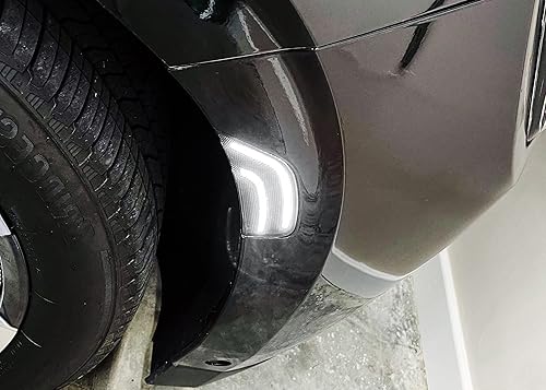 Miniatura 7 de iJDMTOY Lentes ahumadas blancas de doble raya LED para rueda delantera, arco lateral, compatible con Chevy SuburbanTahoe 2021 en adelante, GMC