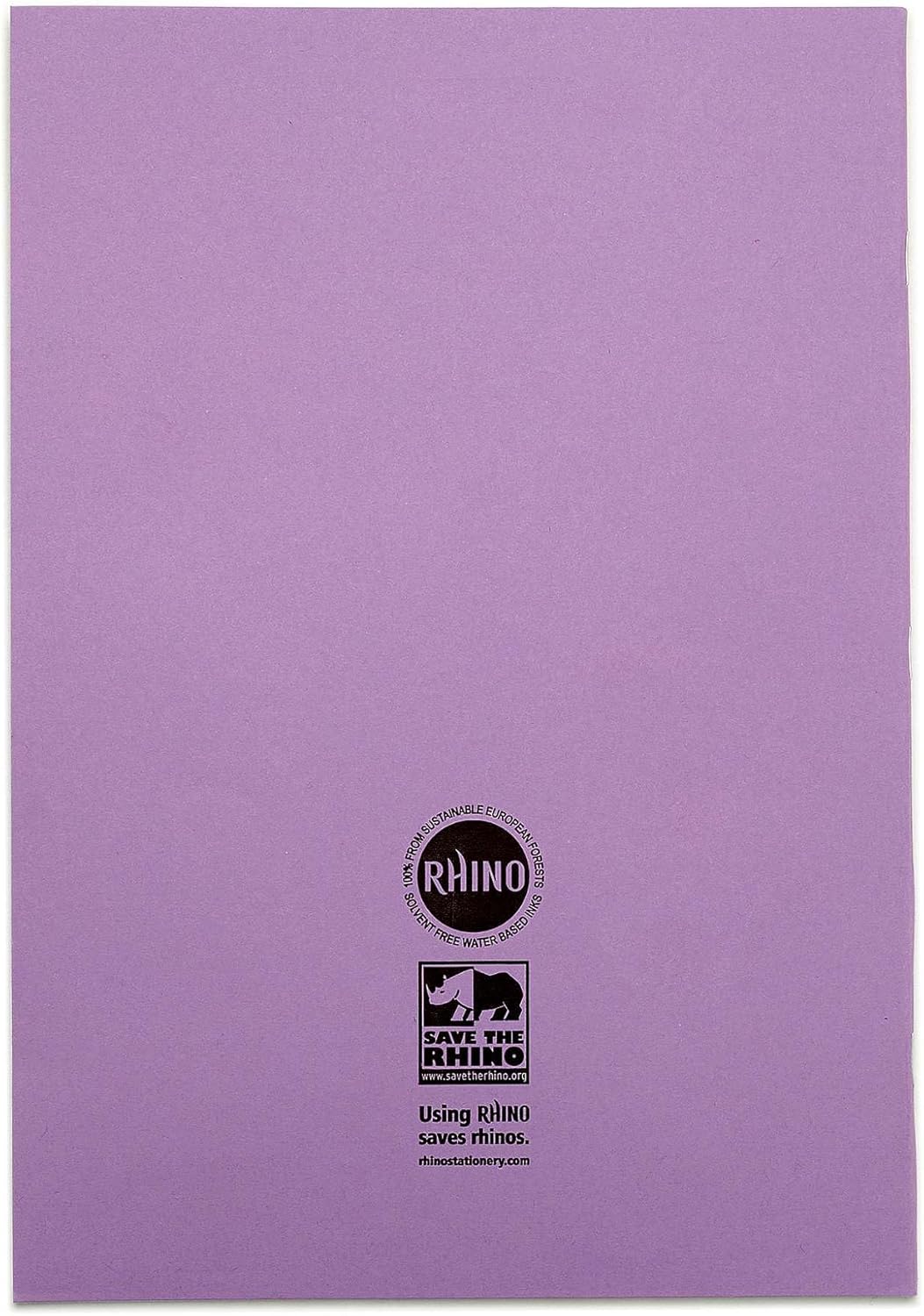 RHINO A4 7mm Squares 80 Page Exercise Book - Purple (Pack of 10)