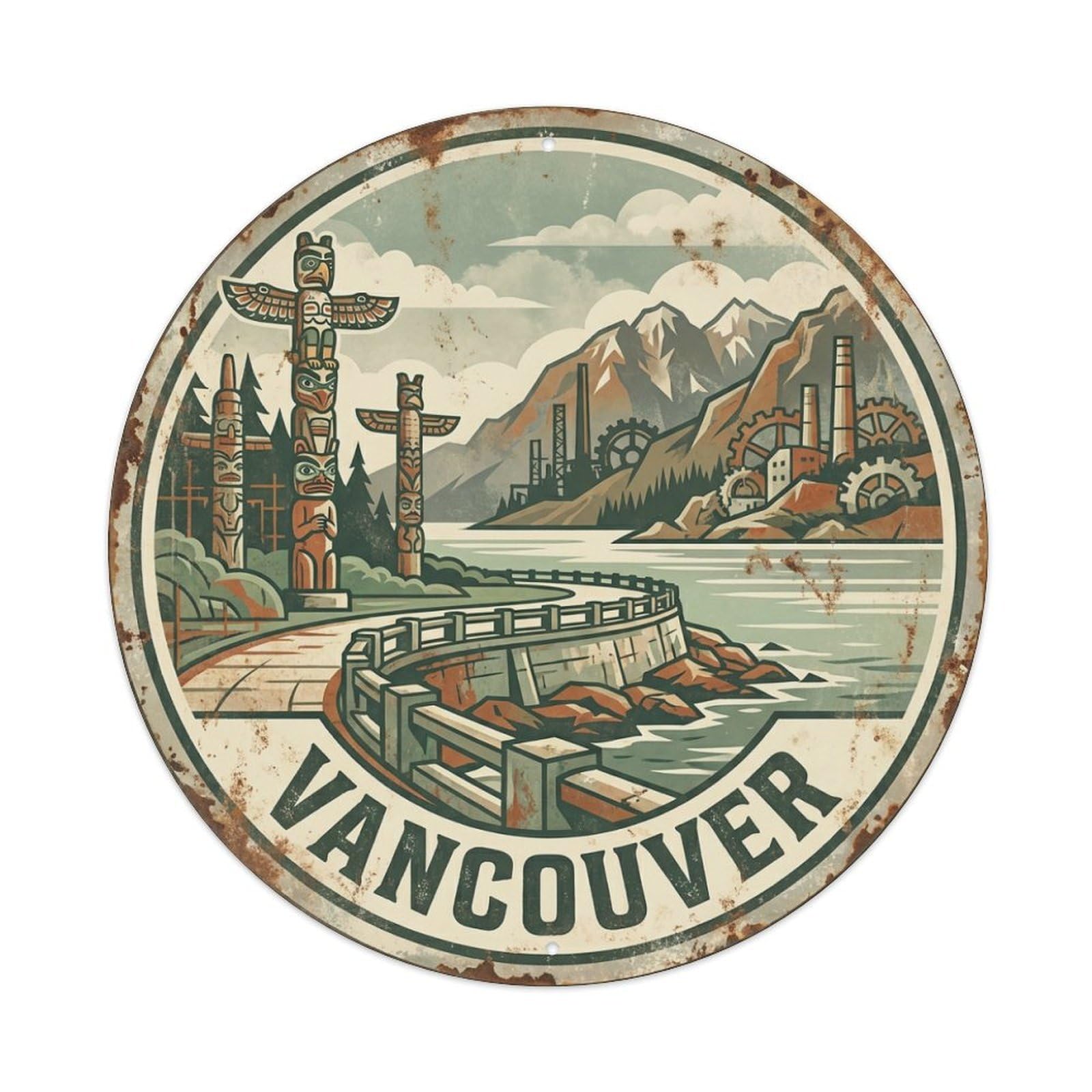Travel Retro Canada Vancouver Metal Tin Sign