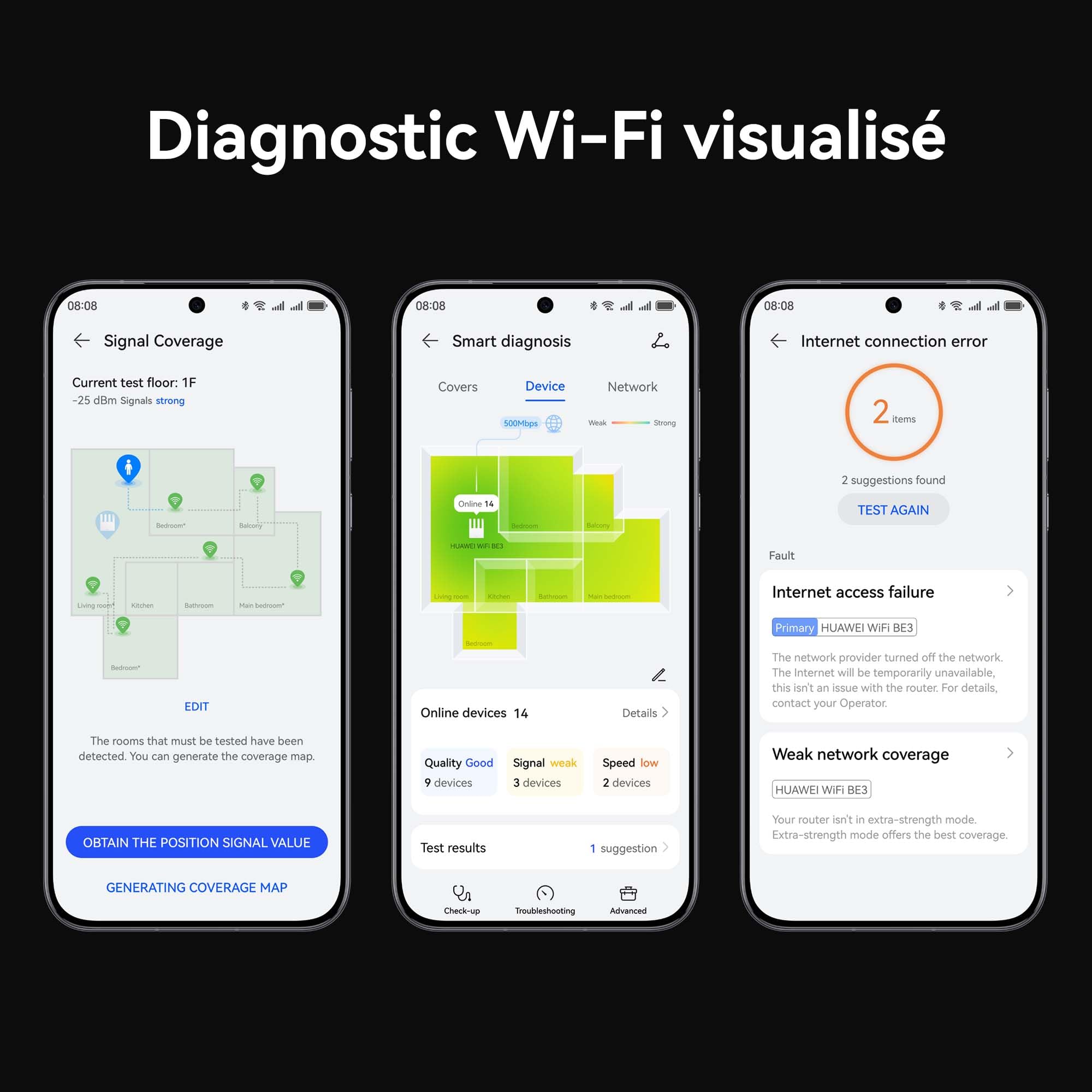 HUAWEI WiFi BE3 Pro, Wi-Fi 7 Double Bande 3,6 Gbit/s, Antenne Intelligente, 2x2,5GE+2xGE