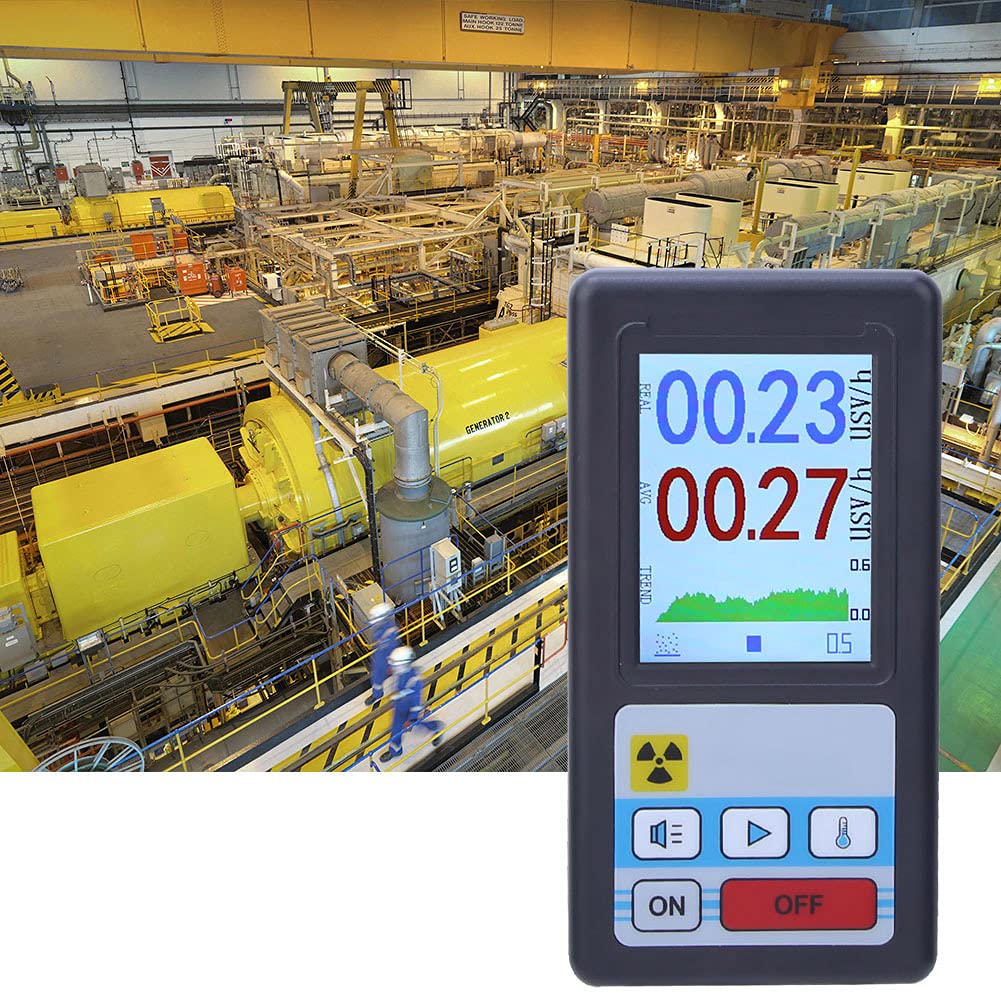 Medidor de radiación nuclear - 0-99.99μV/h Probador Geiger digital LCD, EMF portátil para radiación electromagnética de rayos X β γ, dosímetro Beta Gamma Contador de prueba de rayos X (Negro)