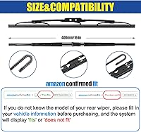 Vista 35 de GSPSCN Limpiaparabrisas trasero de 10" para Chevy Trax 22-13 Traverse 24-18 /Jeep Compass 17-07，Patriot 17-07/ Ford Escape Focus 07-01/ Dodge