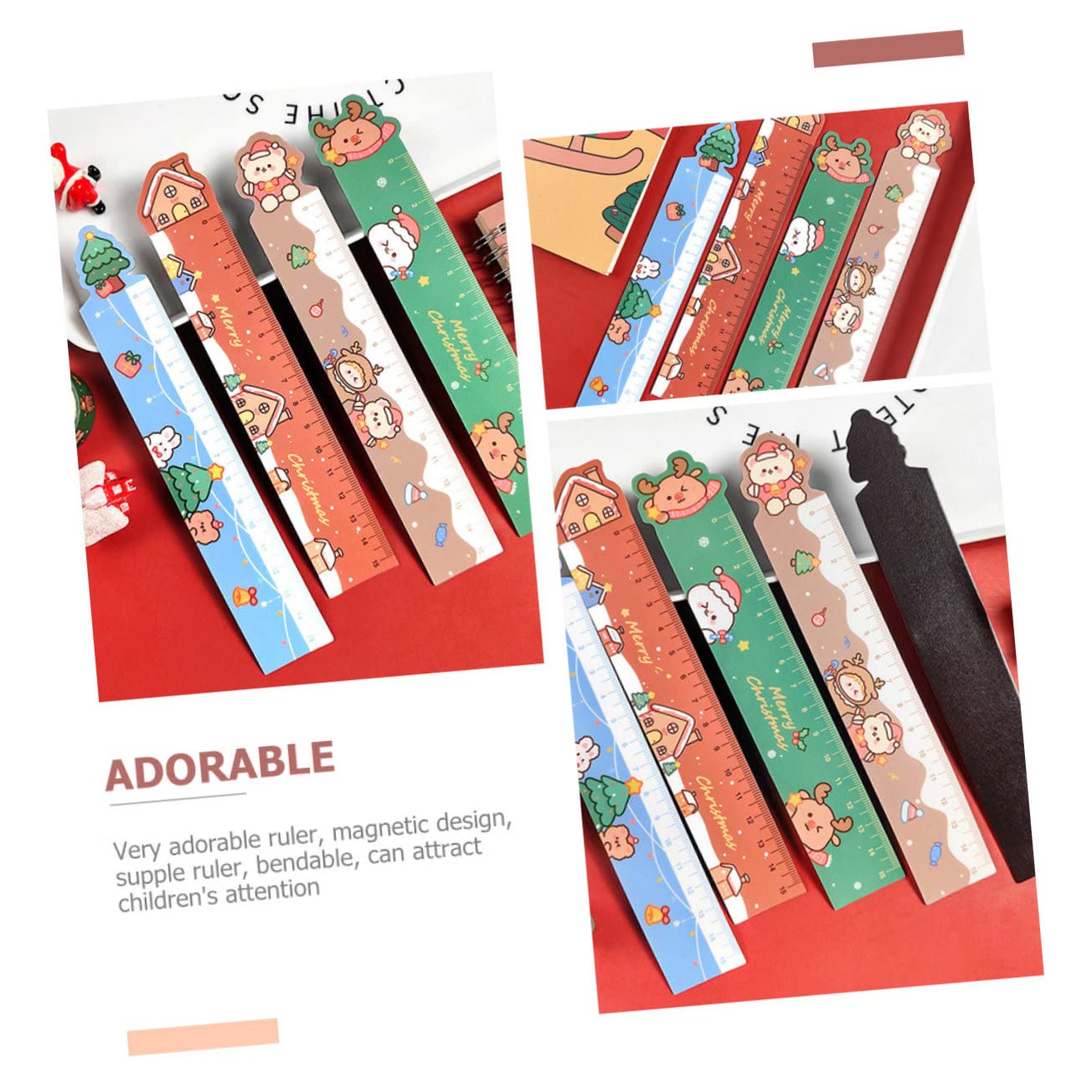 SHINEOFI 60pezzi Natalizio Per Righello Accessorio Per Misurazioni Scuole Elementari e