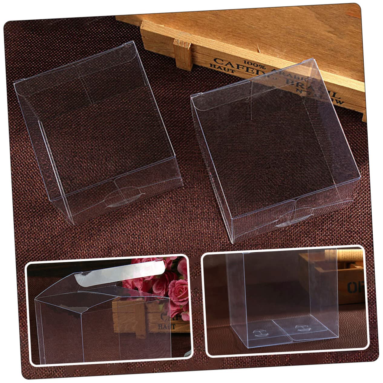 BESTonZON 20pezzi Scatole Trasparenti Per Confezionamento Dolci Contenitori Per e Biscotti Pvc e Resistente Per e Speciali