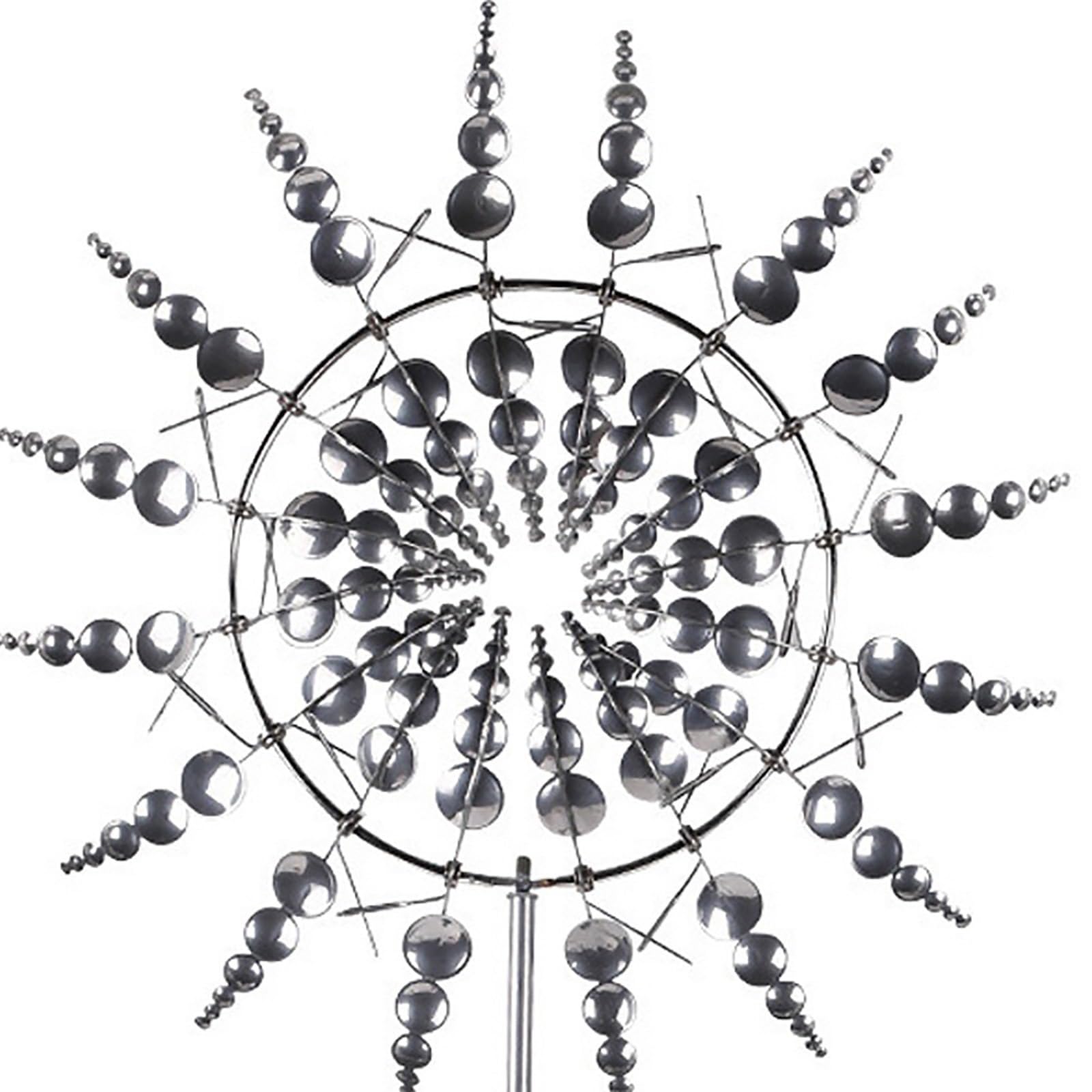 Metal Windmill Outdoor Courtyard Rotating Wind Chime Iron Art, 3D Stainless Steel Windmill Easy to Install Wind Kinetic Energy, Suitable for Courtyard Garden Decoration