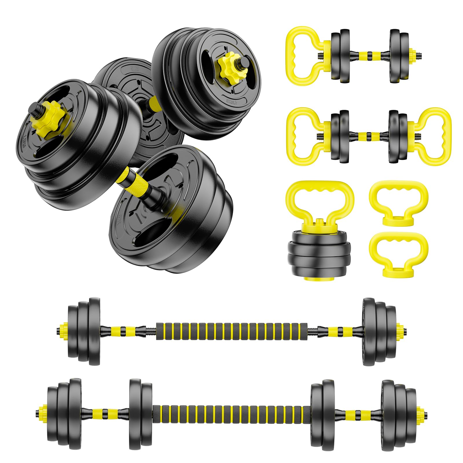 Photo 1 of ***STOCK PHOTO FOR REFERENCE ONLY***
Adjustable Dumbbell Set, 10-90lbs Free Weights with Connector – 4 in 1 Dumbbells, Barbell, Kettlebell & Push Up Stand, Adjustable Weights Set for Home Gym Fitness Equipment for Men & Women (Orange 45lbs (22.5lbs*2))