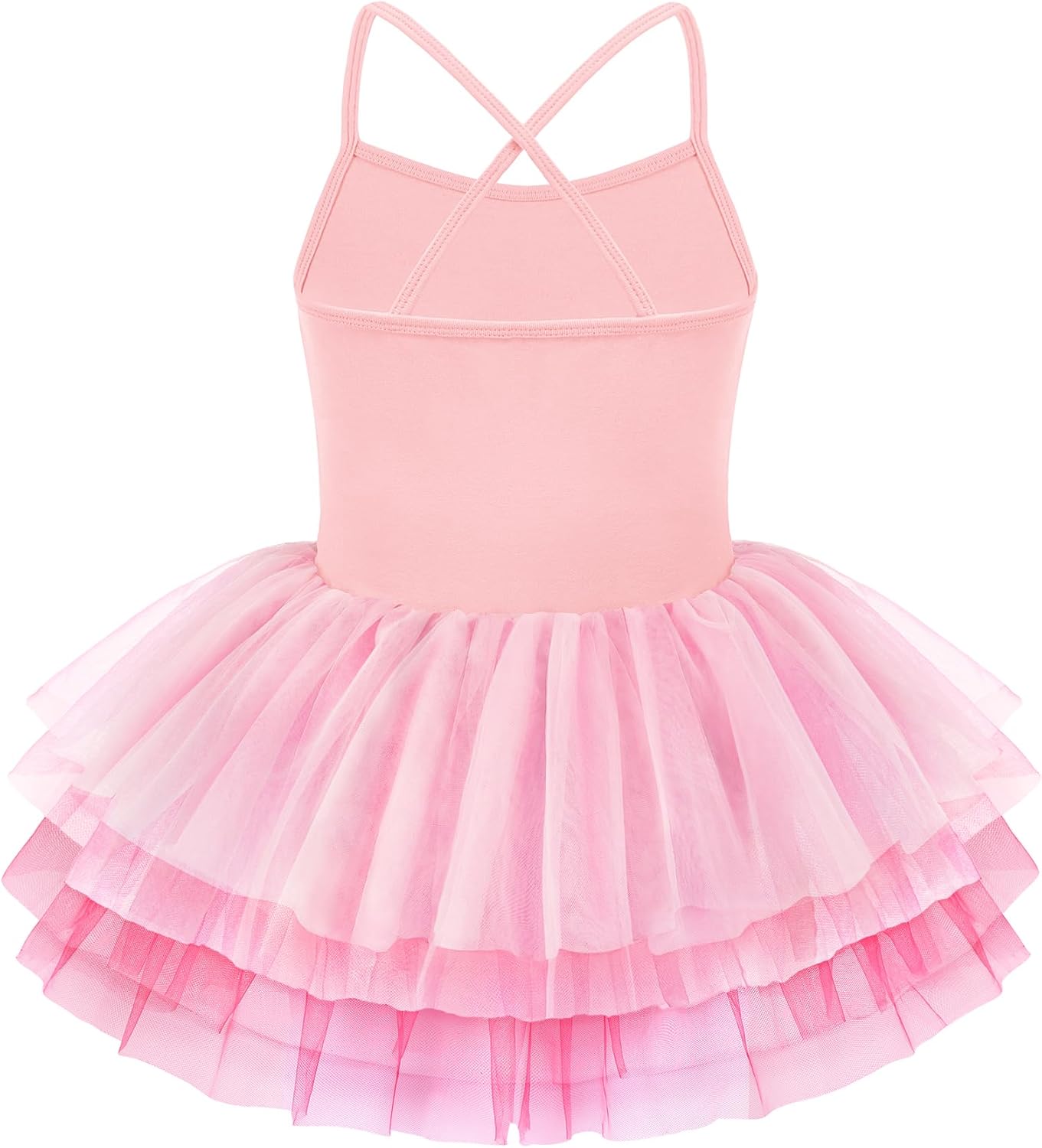 Zaclotre Ballet Leotards for Toddler Girls 4 Layers Cross Back Dance Dress Camisole Tutu Costume