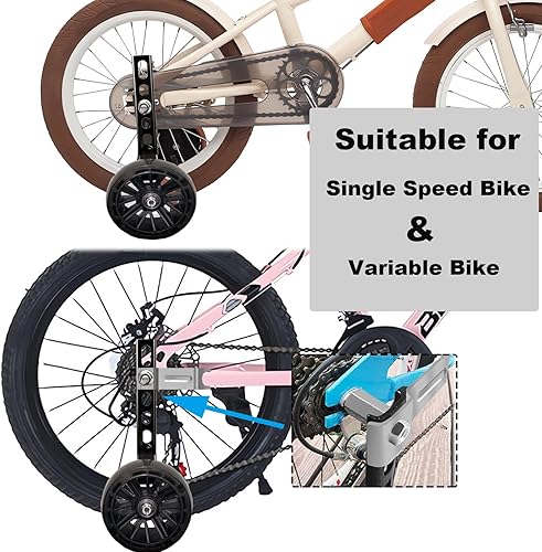 Miniatura 4 de Ruedas de entrenamiento, ruedas de entrenamiento más anchas para niños de 12, 14, 16, 18, 20 pulgadas, velocidad única y velocidad variable,