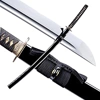 Vista 8 de Espada Katana Japonesa Samurai Hecha a Mano con Saya de Madera de Rayskin Dura, Puede Cortar Bambú