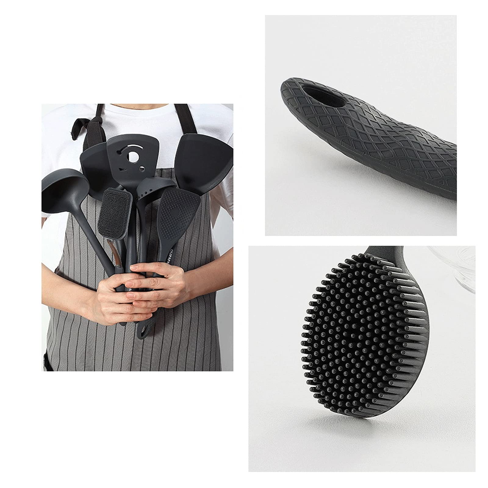 Juego de espátulas de Silicona， espátula de Goma Resistente al Calor， utensilio de Cocina， diseño de una Pieza， espátula de Cocina para sartén Antiadherente，，