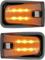 Vista 2 de 2 piezas de lámparas indicadoras de marca lateral LED, luz superior para Volvo VNL VN VNM 2004-2015 (Negro)