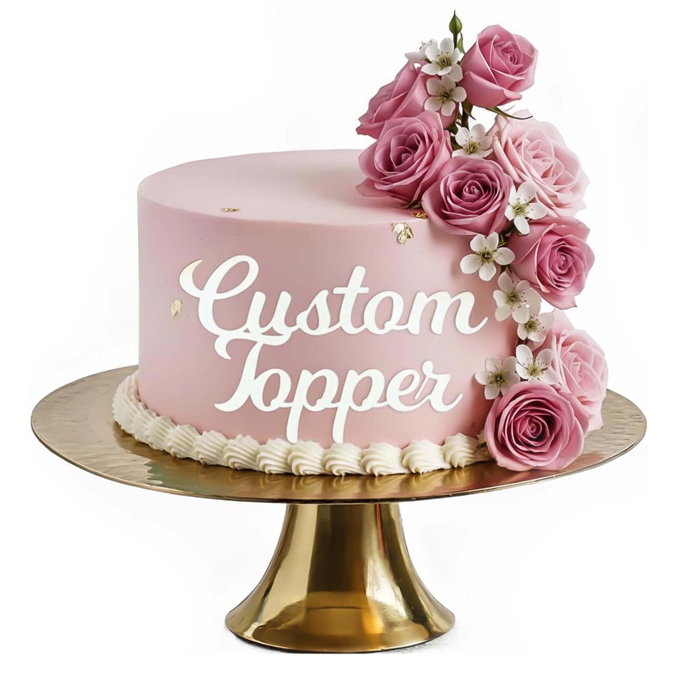 Personalized Acrylic Cake Topper, Large 3mm Custom Acrylic Letters Cake Decoration, Happy Birthday Sign Wedding Decoration Table Centre Piece Party (WHITE)