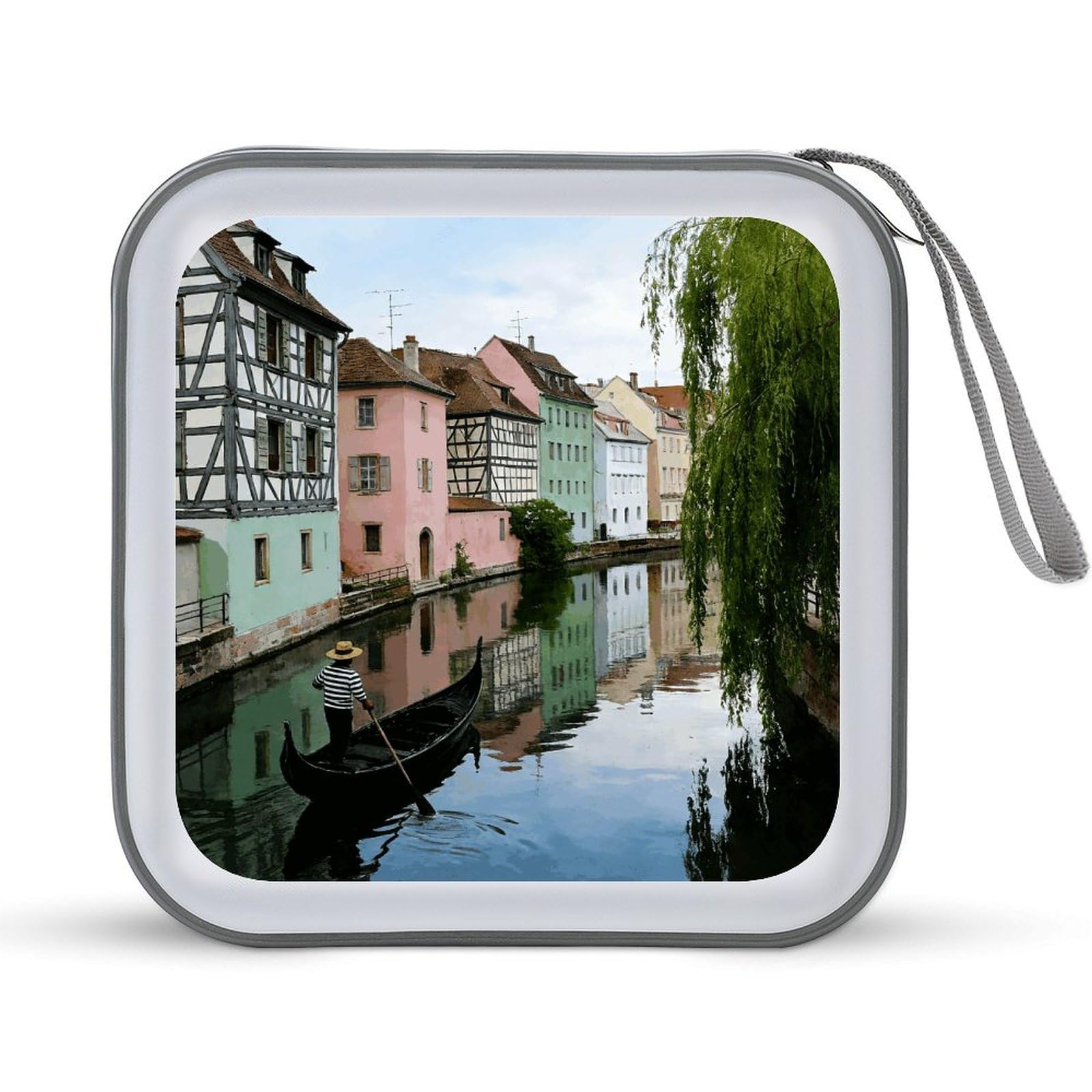Funda para CD con cremallera suave y almacenamiento seguro de plástico duro