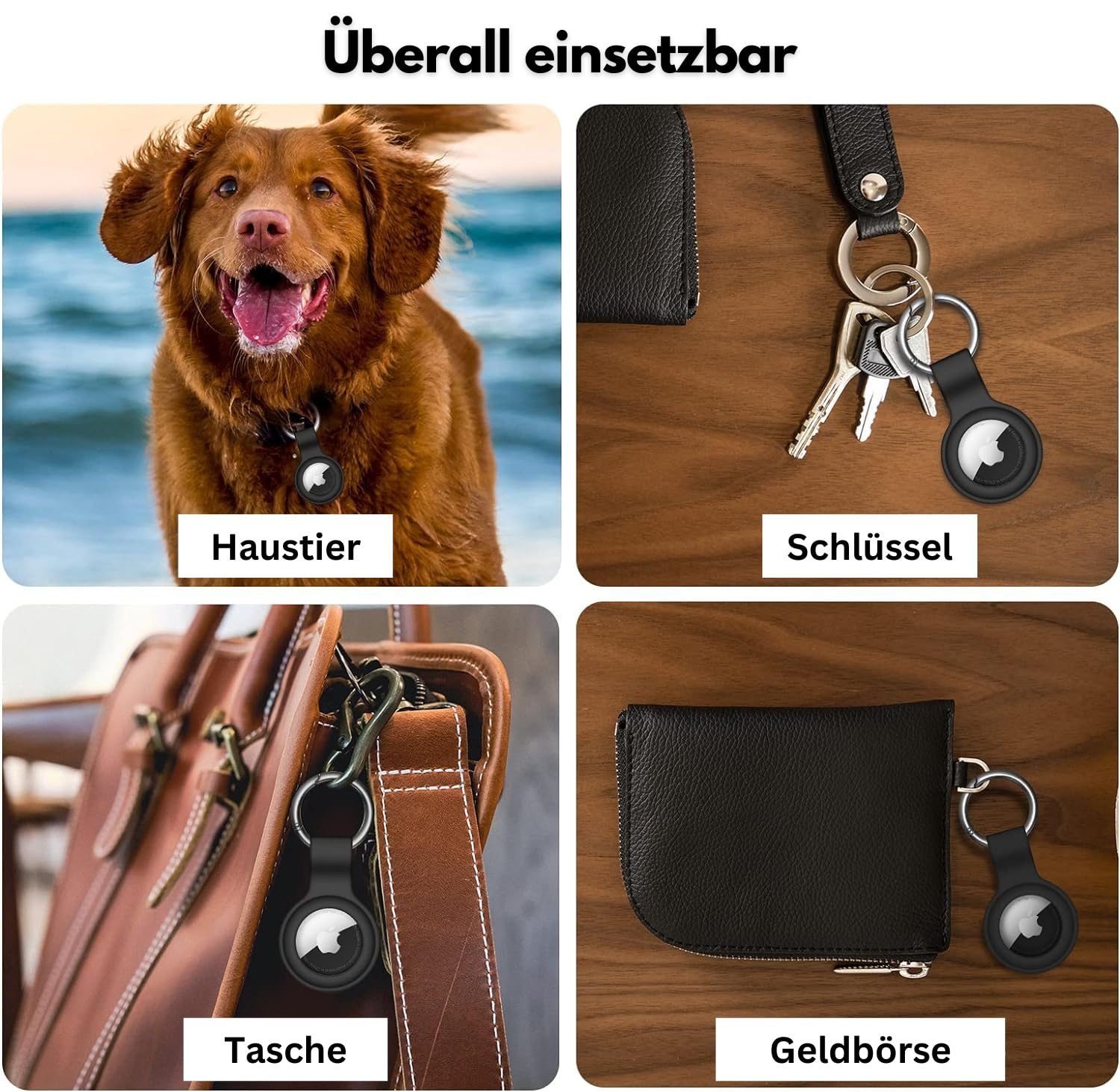 2x IPX8 Wasserdichte AirTag Hüllen – Rosa, Stoßfest, Mit Schlüsselanhänger, Für Schlüssel & Gepäck