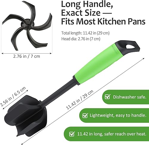 Miniatura 5 de Ourokhome Picador de carne y machacador de papas, machacador de carne molida de nailon resistente al calor para hamburguesas, 5 cuchillas curvas