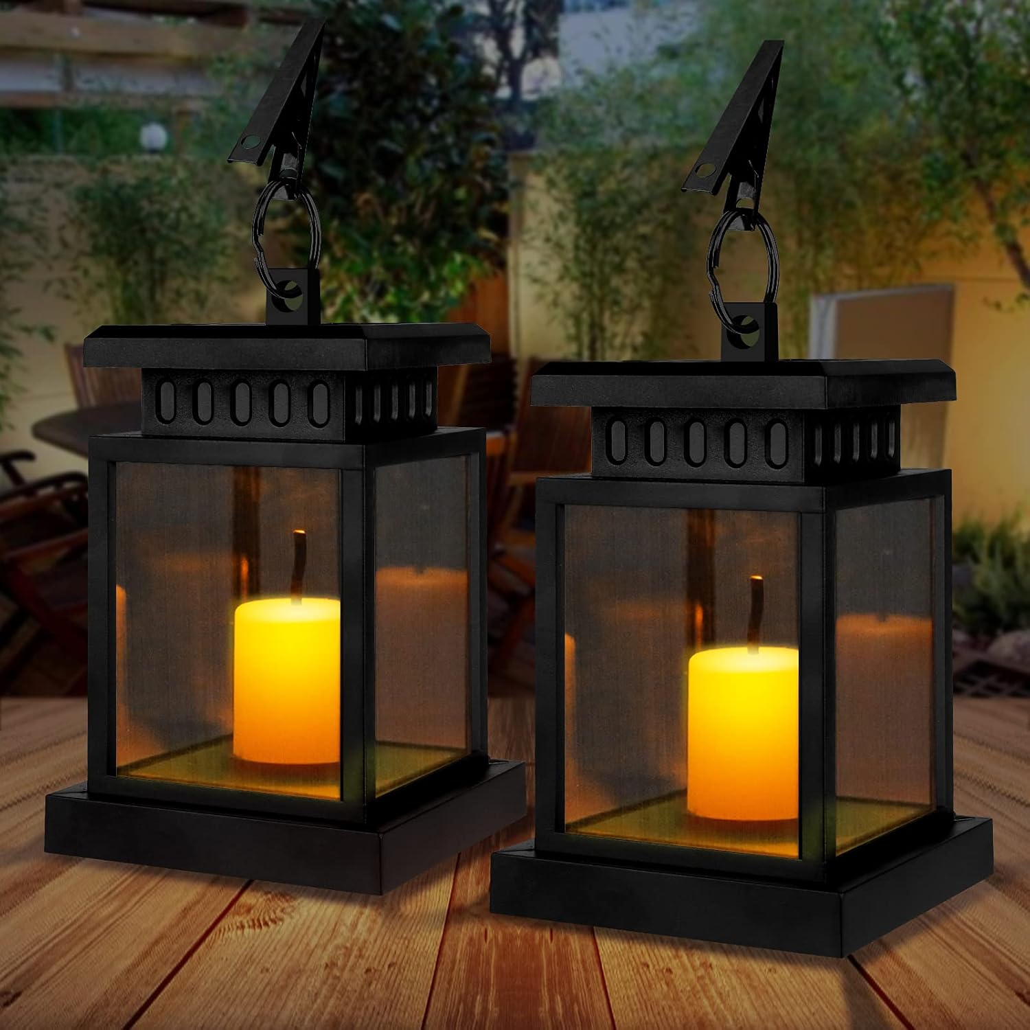 Solarlaterne für Außen Gartendeko, IP55 Wasserdicht Solar Laterne