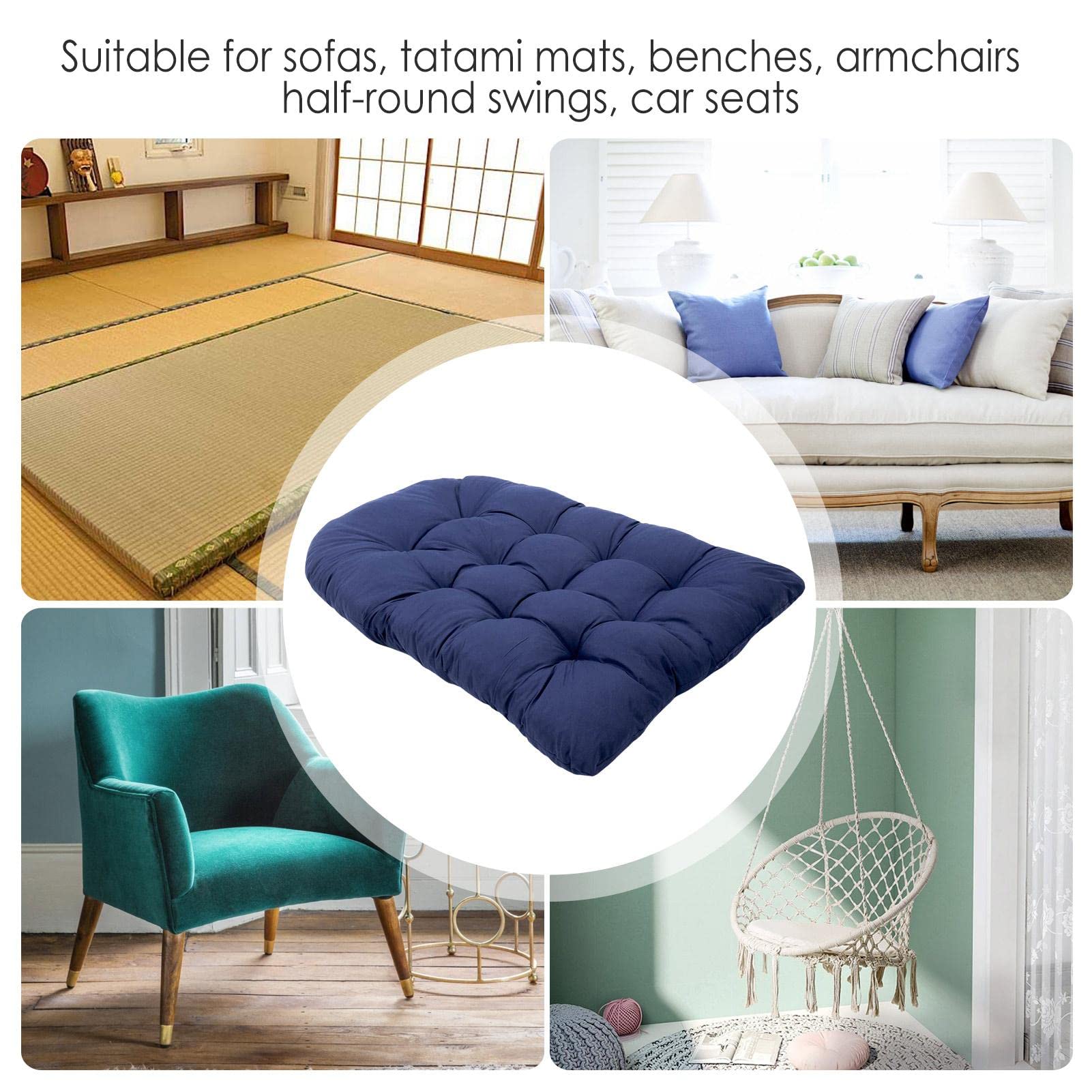 Cojín para silla de columpio de huevo para exteriores, cojín colgante para silla de cesta | Cojines de jardín suaves para muebles de interior y exterior, cojines de repuesto para columpio