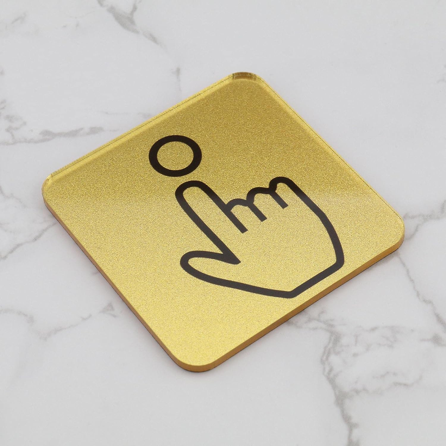 The Lord of the Tools 2Pcs Acrylic Doorbell Sign Self Adhesive Ring Bell Sticker Waterproof Doorbell Label Accessories for Home Office 6x6x0.25cm Gold