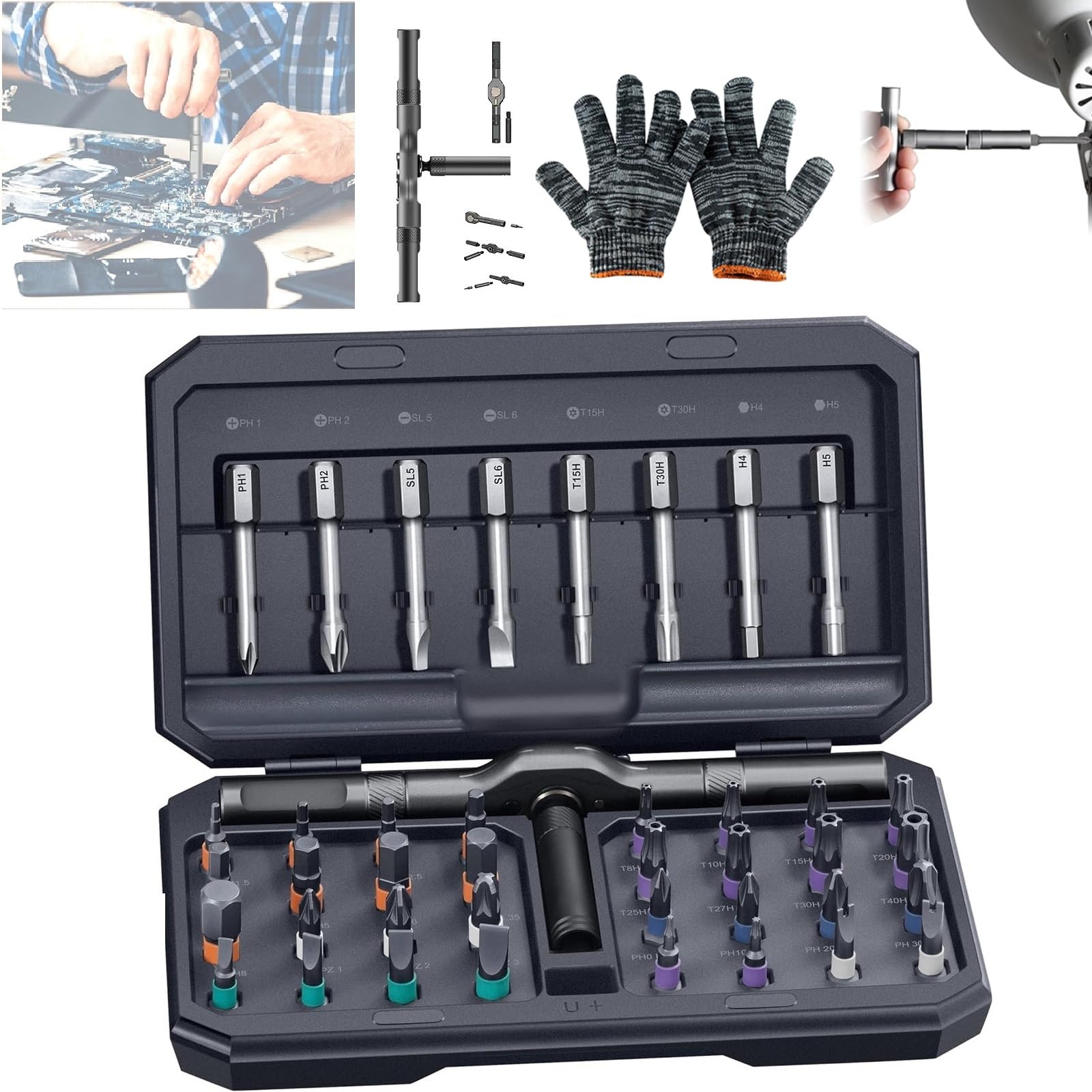 24 In 1 Magnetic Screwdriver Set, DIY Ratchet Mini Screwdriver Set Multi Bit Magnetic Drive Set Detachable Ratchet Handle Precision Repair Tool Kit Pc Fu 24 In 1 Magnetic Screwdriver Set, DIY Ratchet Mini Screwdriver Set Multi Bit Magnetic Drive Set Detachable Ratchet Handle Precision Repair Tool Kit Pc Fu