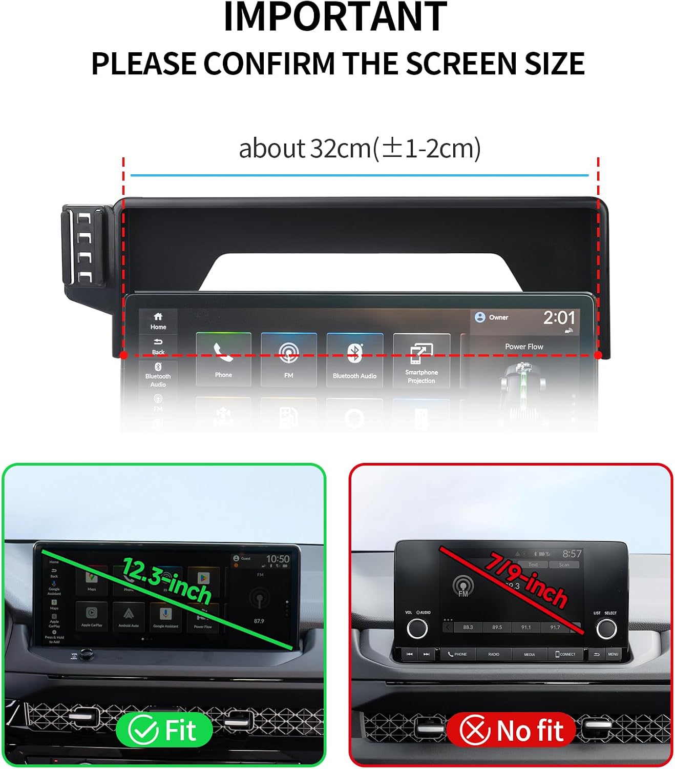 Car Phone Holder for 2025 2026 Acura MDX Accessories 12.3-Inch Screen Fixed Clip, 360° Rotation Phone Mount Compatible with MagSafe, Cell Phone Holder Does Not Affect Air Vent
